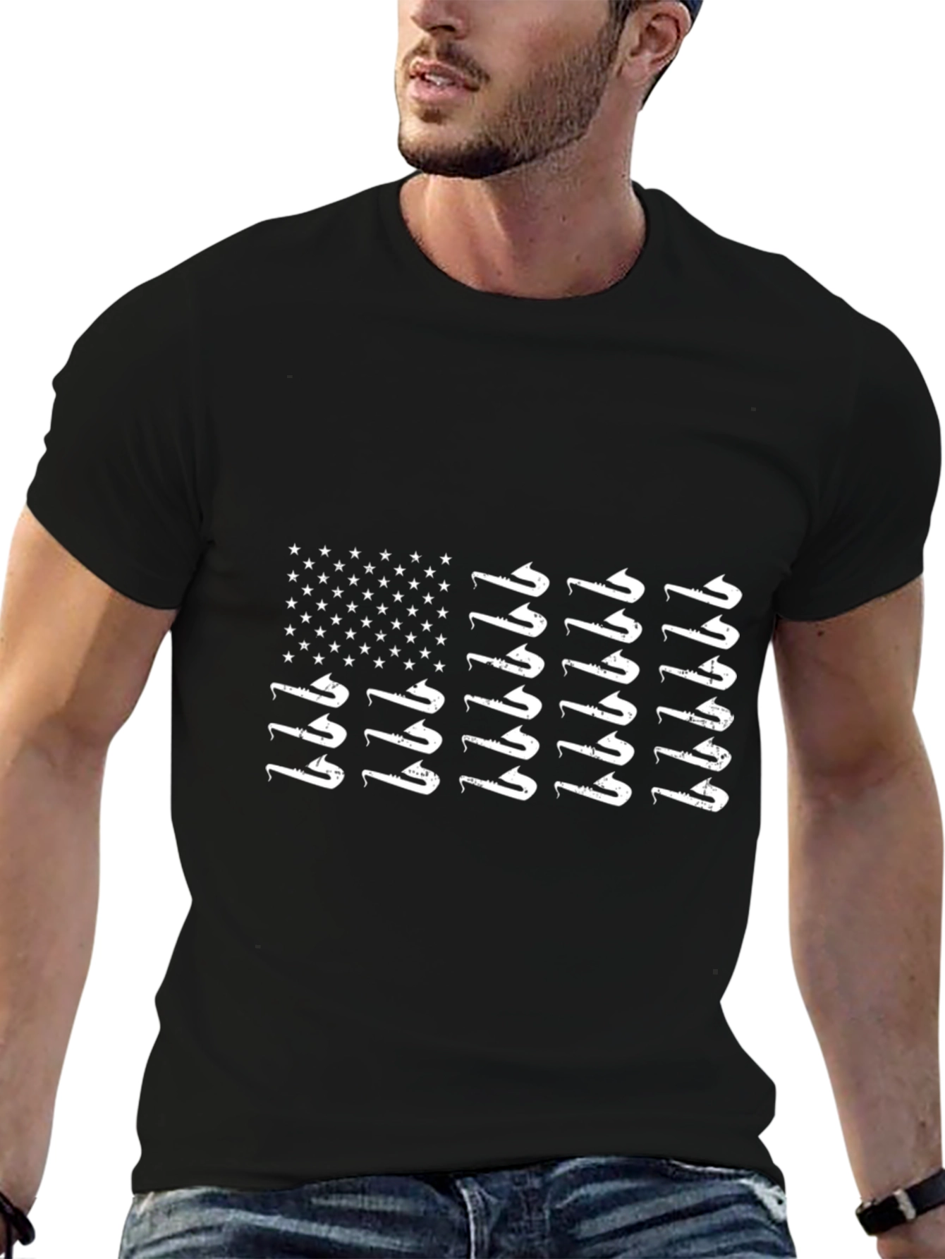 American Flag Saxophone T-Shirt