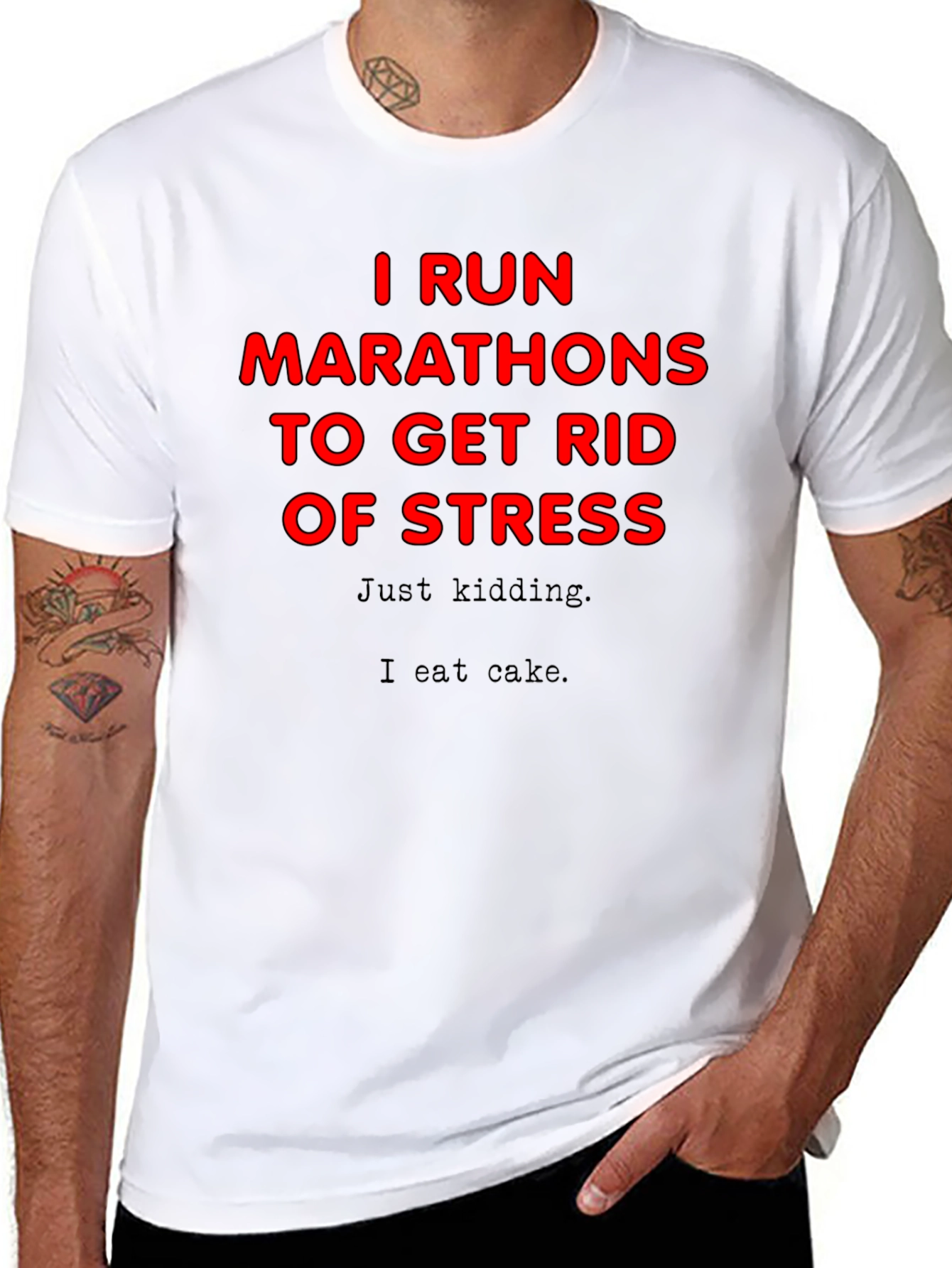 Funny Marathon Runner T-Shirt: Stress Relief Cake
