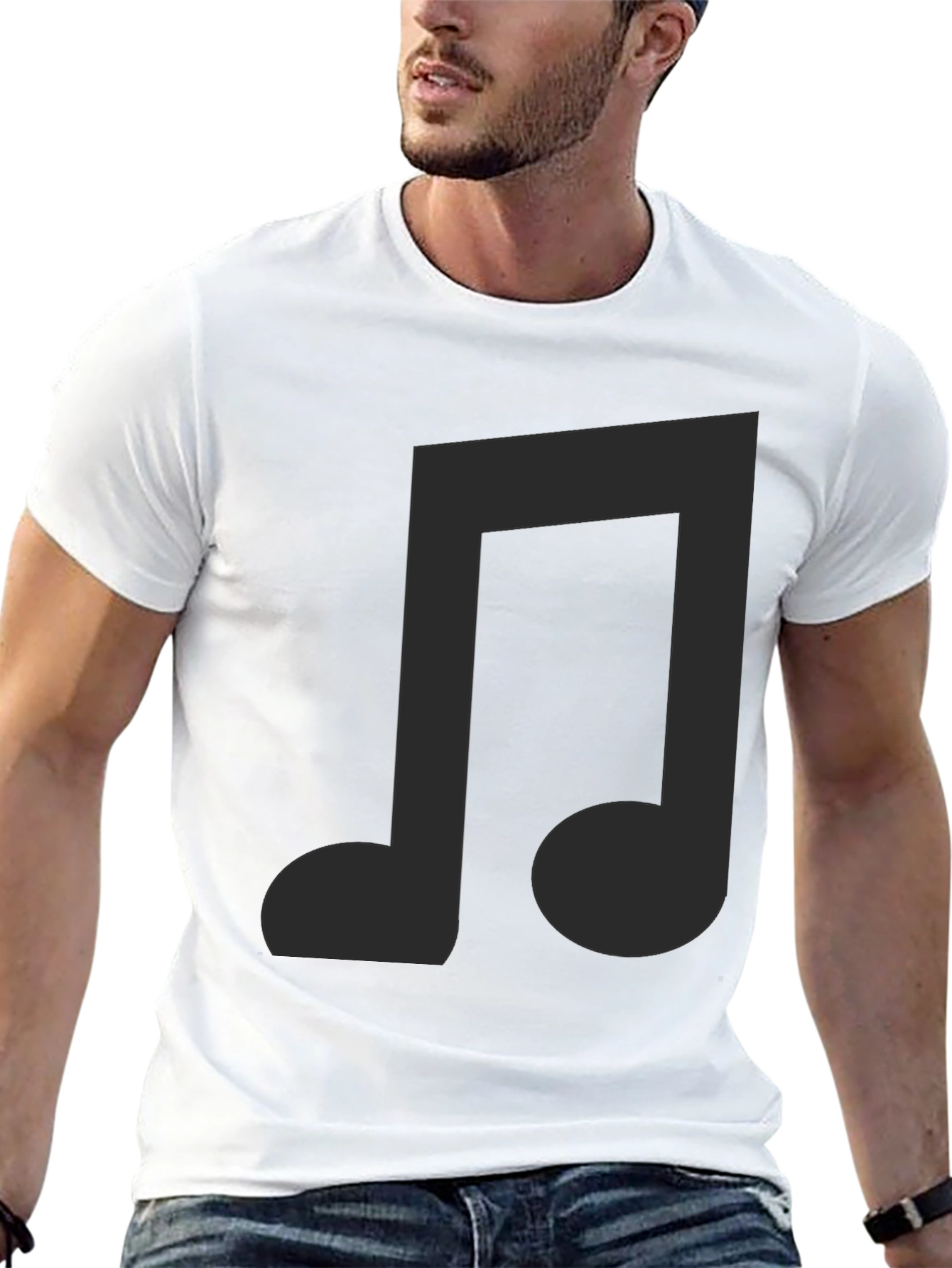 Musical Note Graphic Black T-Shirt