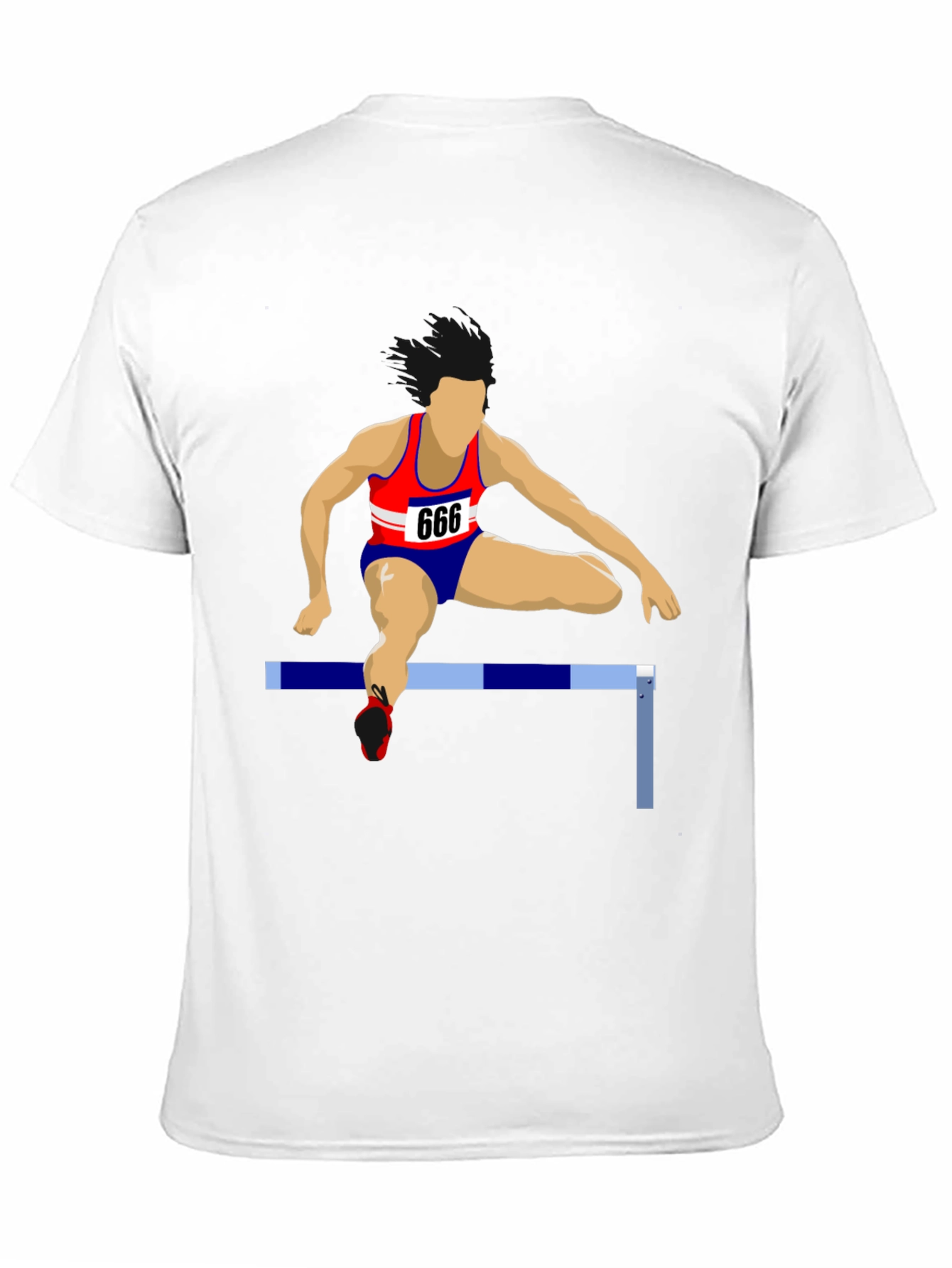 Mens Black T-Shirt with Hurdler Design