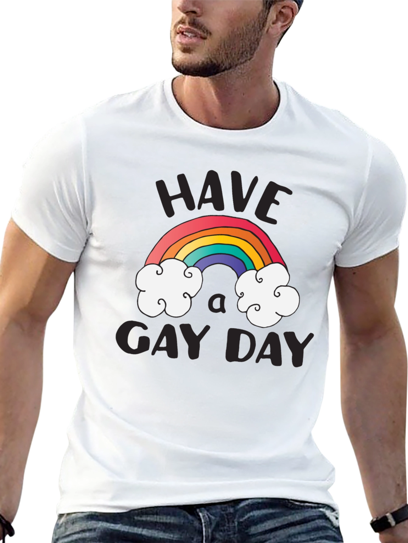 Have A Gay Day T-Shirt Rainbow Design