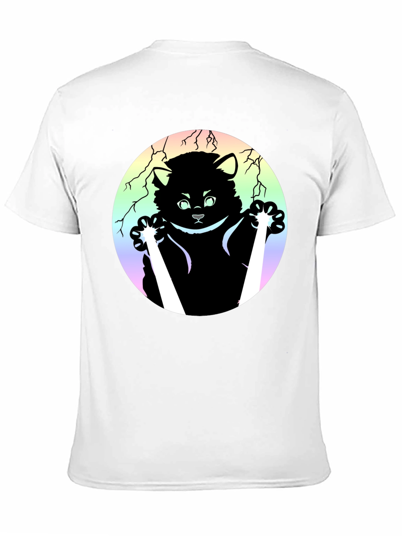 Kawaii Cat & Dagger Graphic Tee - Black