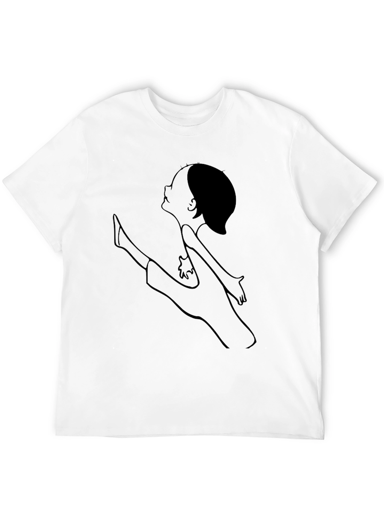 Unique Line Art Tee - Casual Black T-Shirt