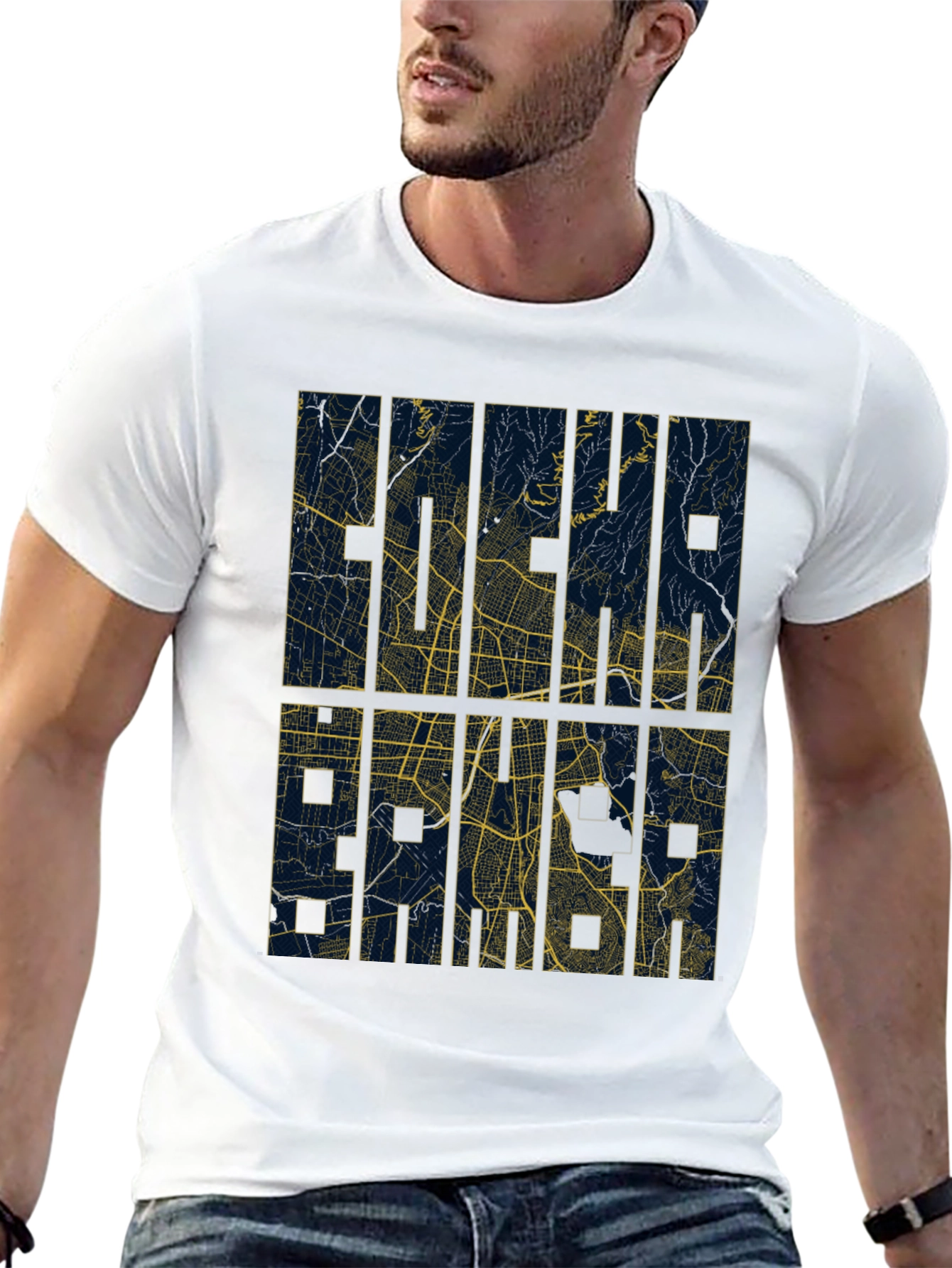 Abstract Map Graphic Print T-Shirt