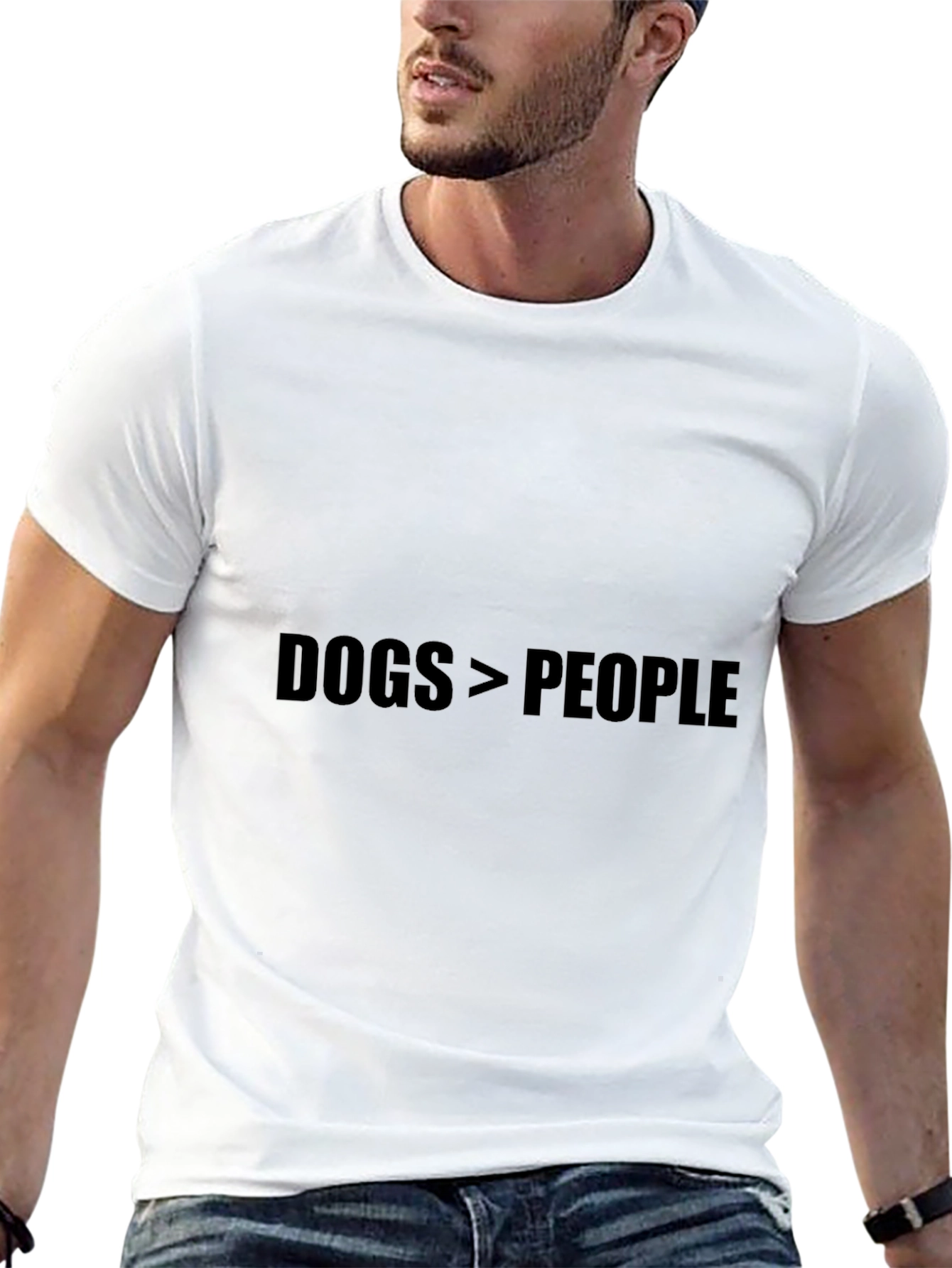 Dogs > People Black Graphic Tee