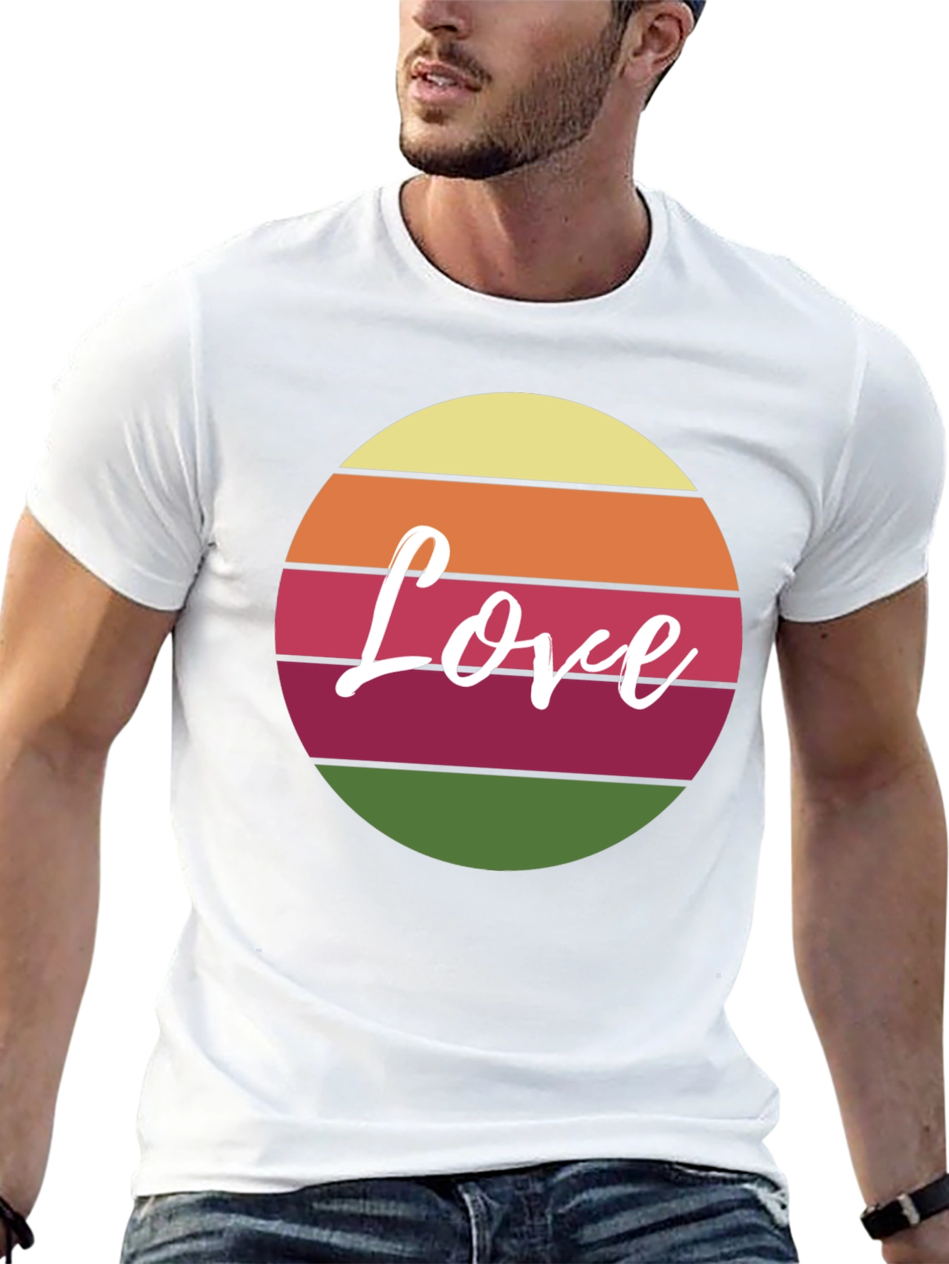 Retro Love Graphic Tee - Black Cotton Blend