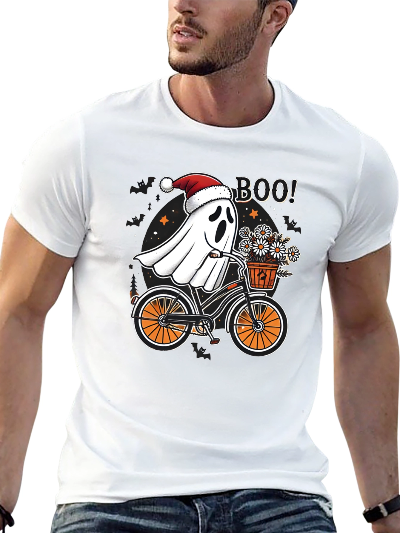 Boo! Ghost Riding Bike T-Shirt