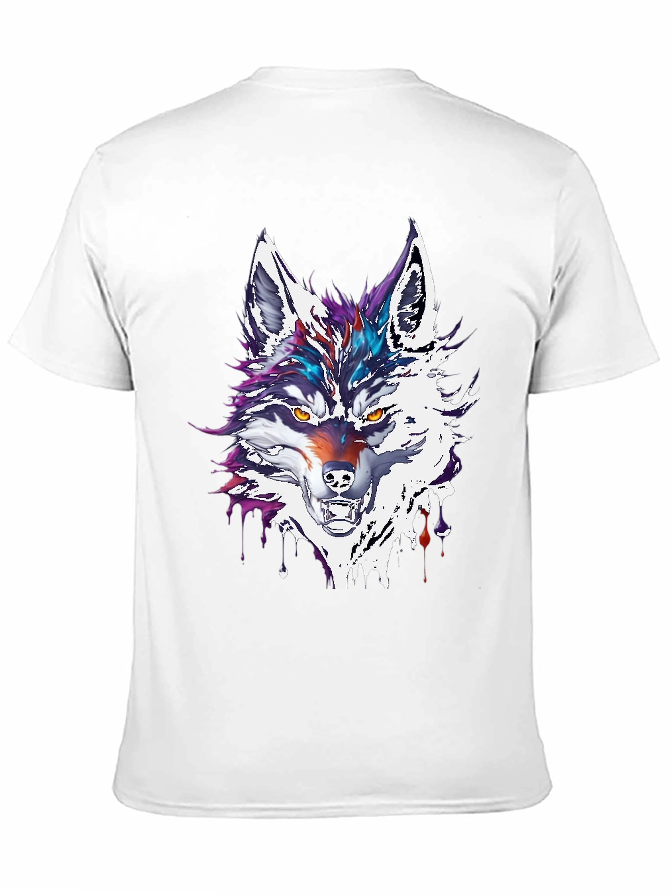 Abstract Wolf Graphic Tee - Mens Black T-Shirt