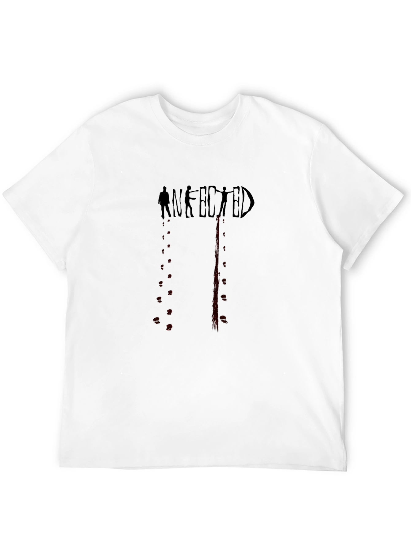 Infected Graphic Print Black T-Shirt