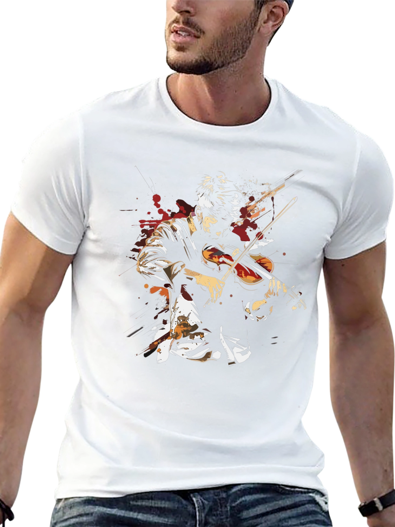 Violinist Graphic Tee - Artistic Music Lovers Shirt
