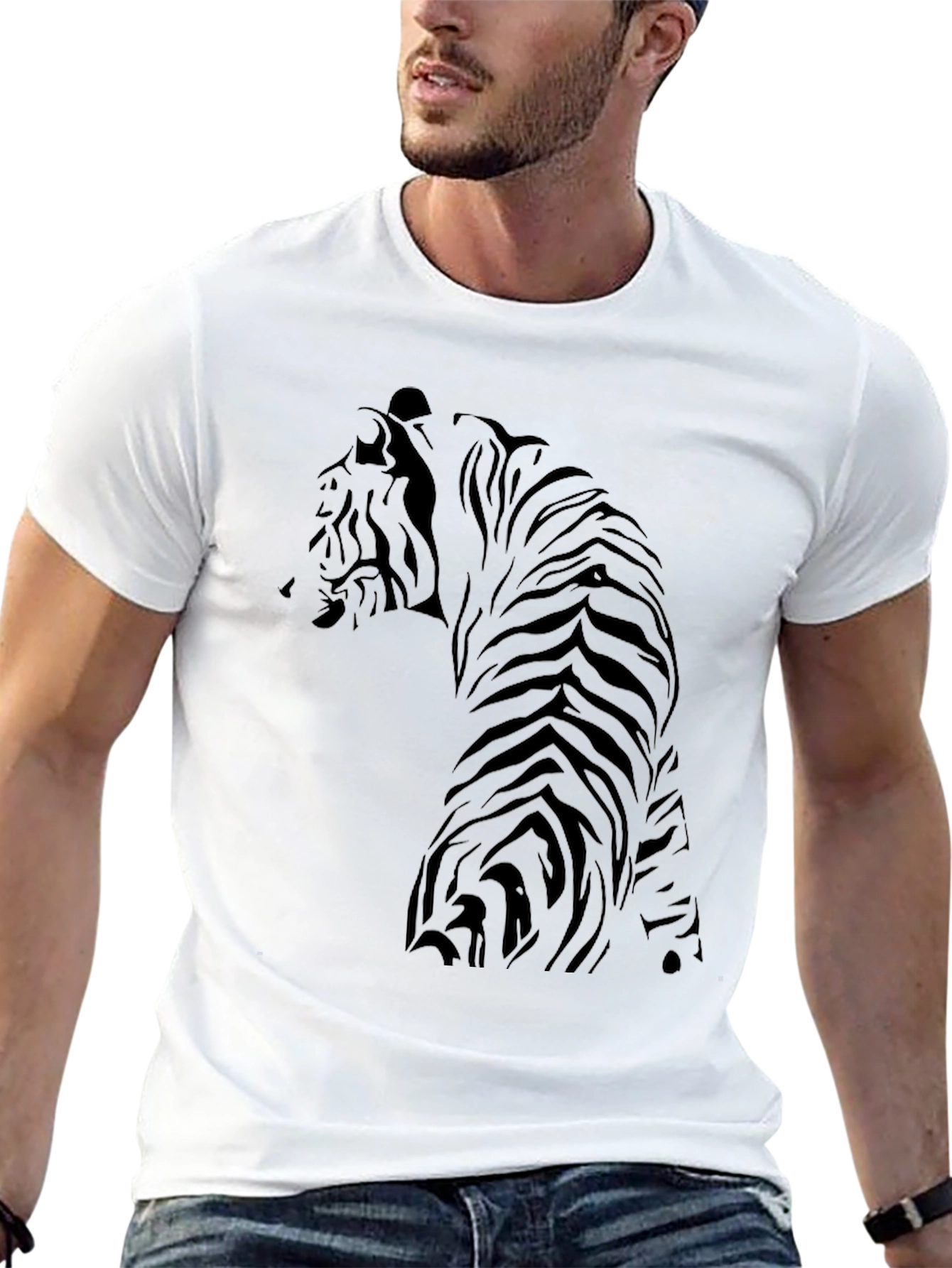 Tiger Graphic Black T-Shirt - Mens Fashion