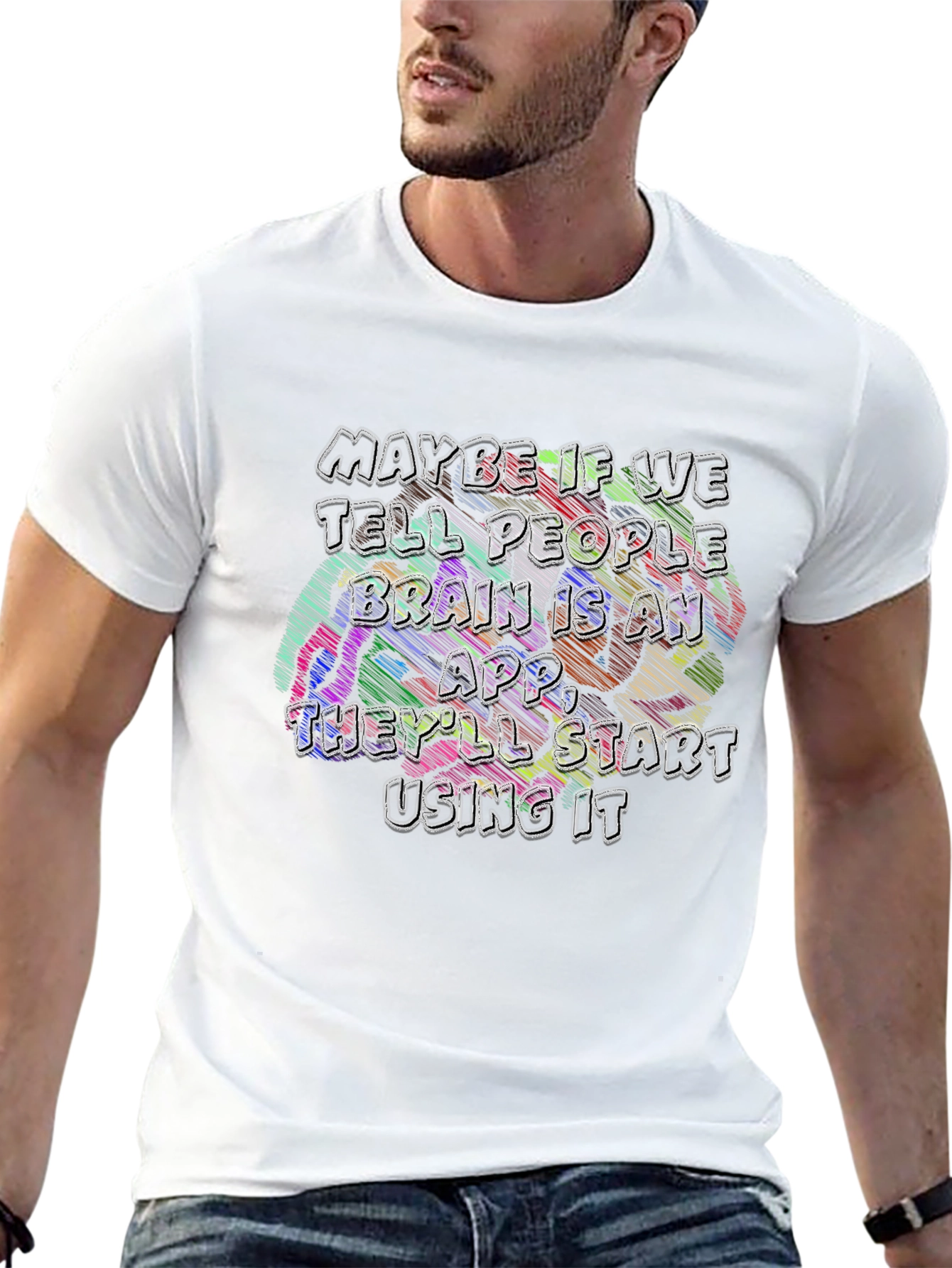 Brain App T-Shirt - Funny Graphic Tee