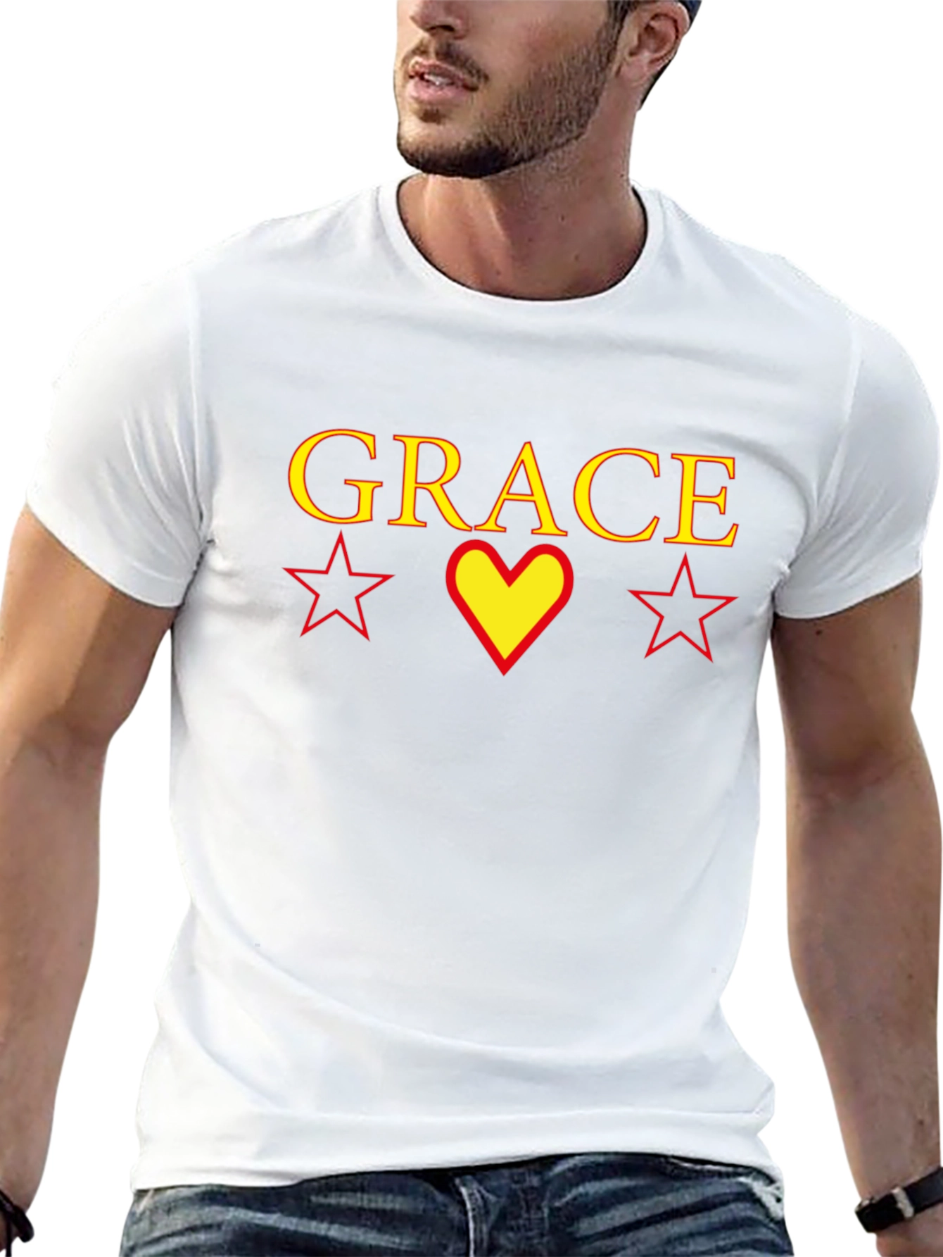 Grace Graphic T-Shirt with Heart and Stars
