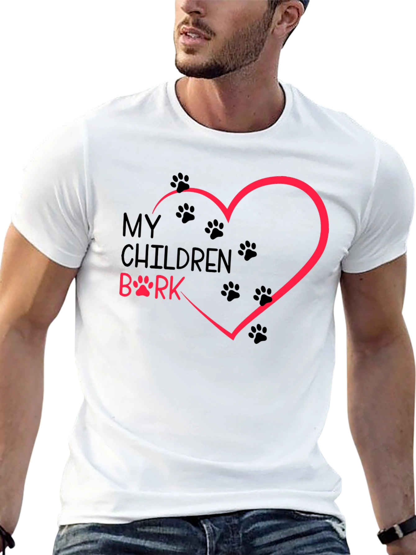 My Children Bark T-Shirt Dog Paw Heart