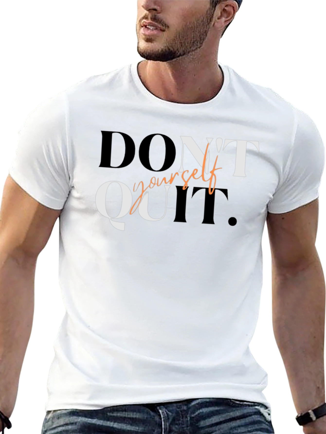 Motivational Black T-Shirt: Dont Quit Yourself