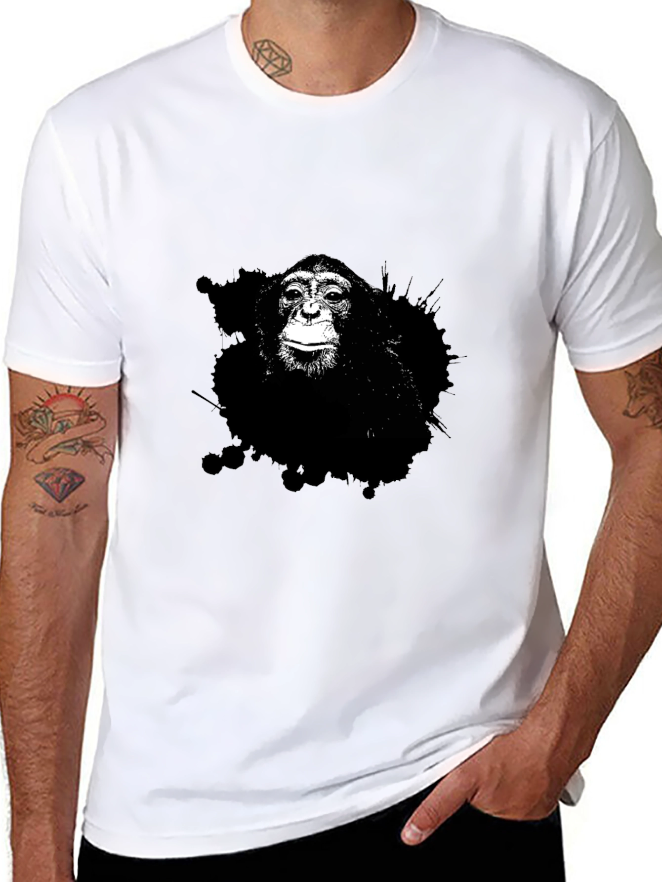 Chimpanzee Black T-Shirt