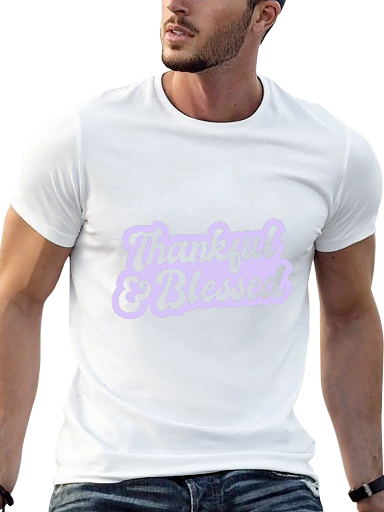 Thankful & Blessed Graphic Tee - Trendy Casual Top