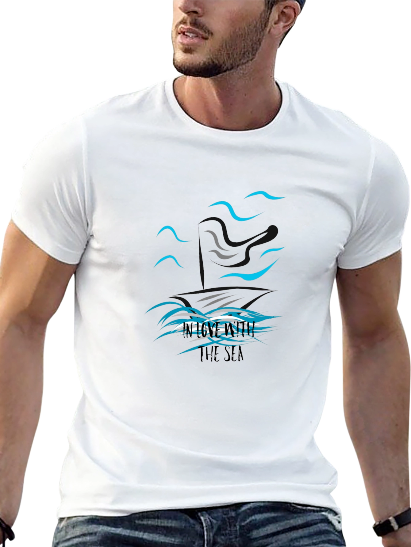 In Love With The Sea Black T-Shirt
