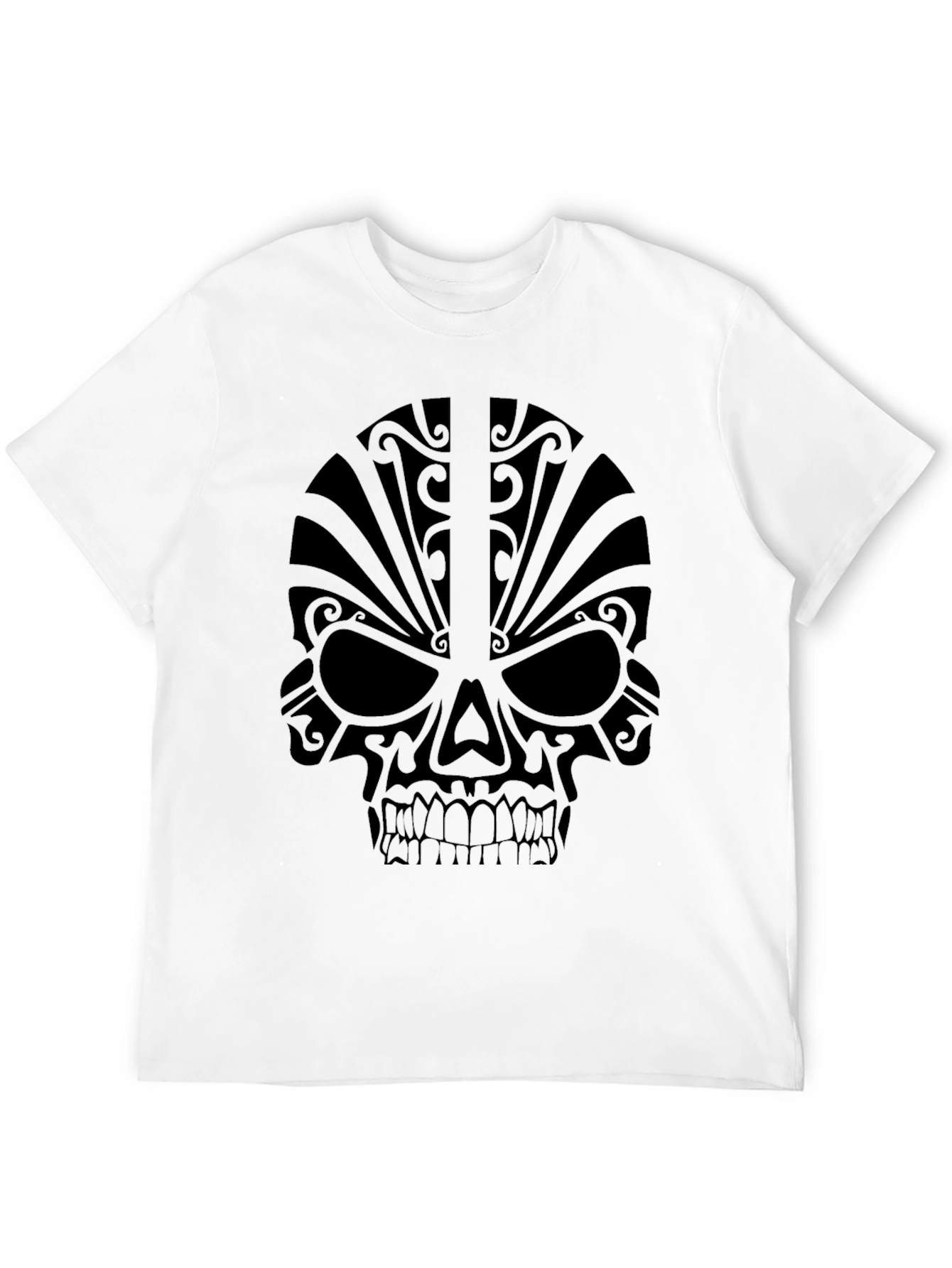 Tribal Skull Graphic Tee - Mens Black T-Shirt