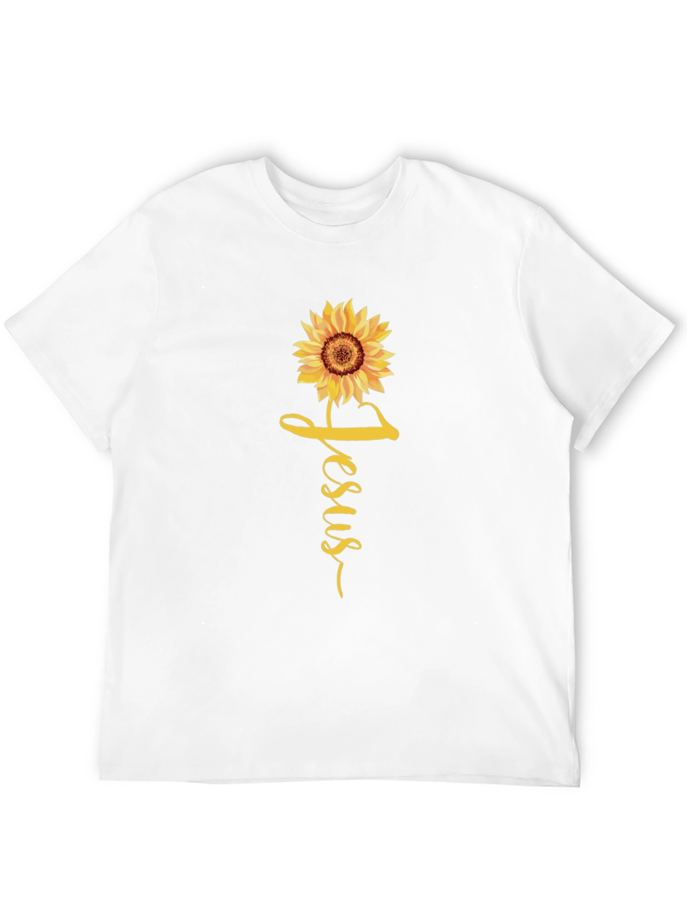 Jesus Sunflower Graphic Tee - Black Casual T-Shirt