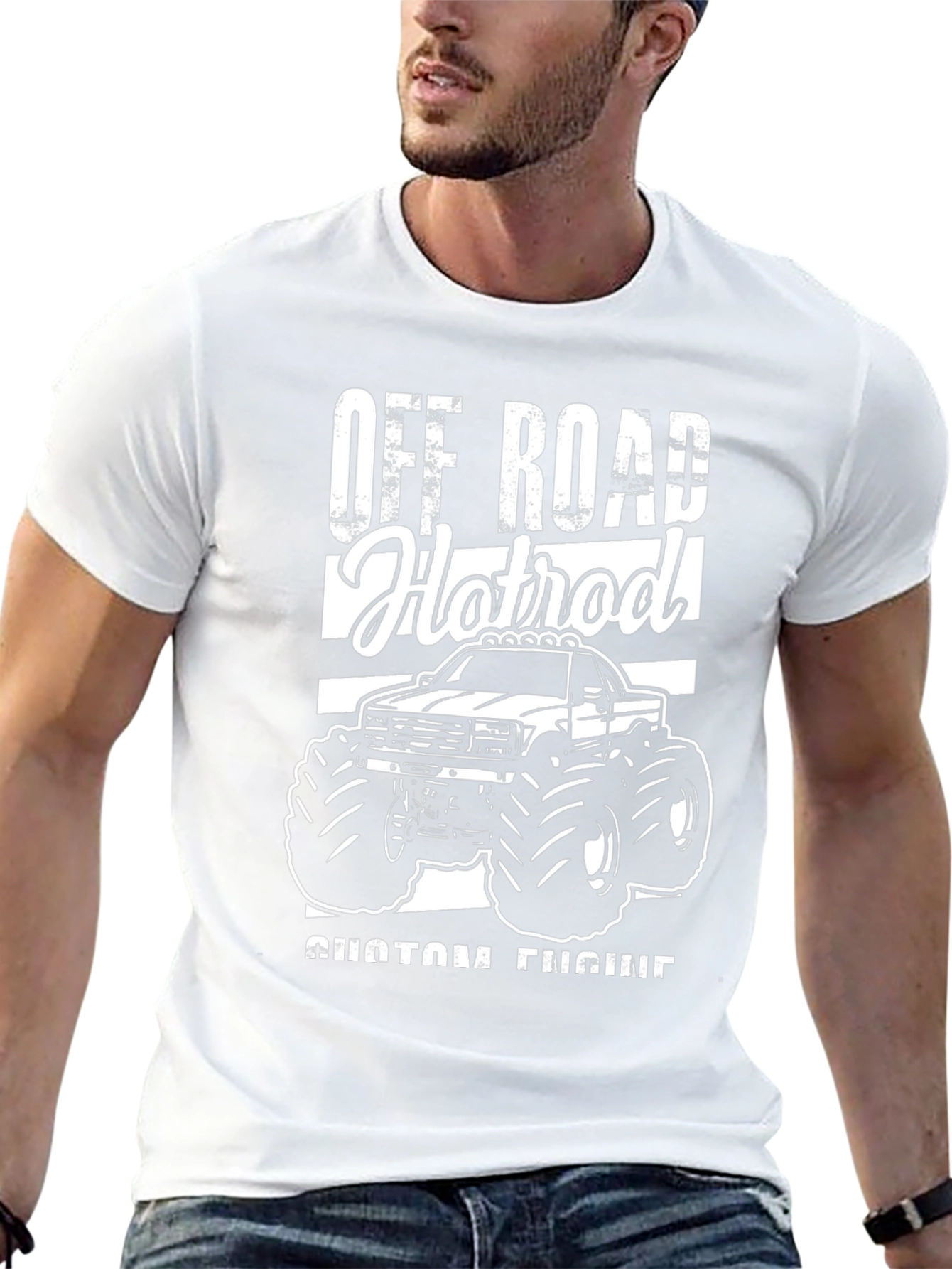 Off Road Hotrod Monster Truck Black T-Shirt