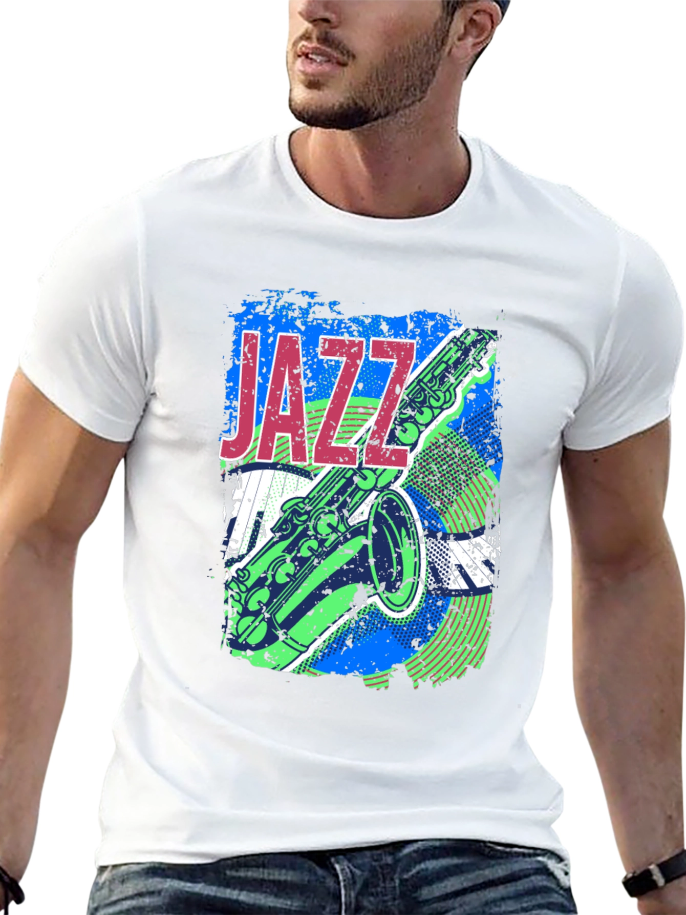Jazz Saxophone Graphic T-Shirt - Music Lover Tee