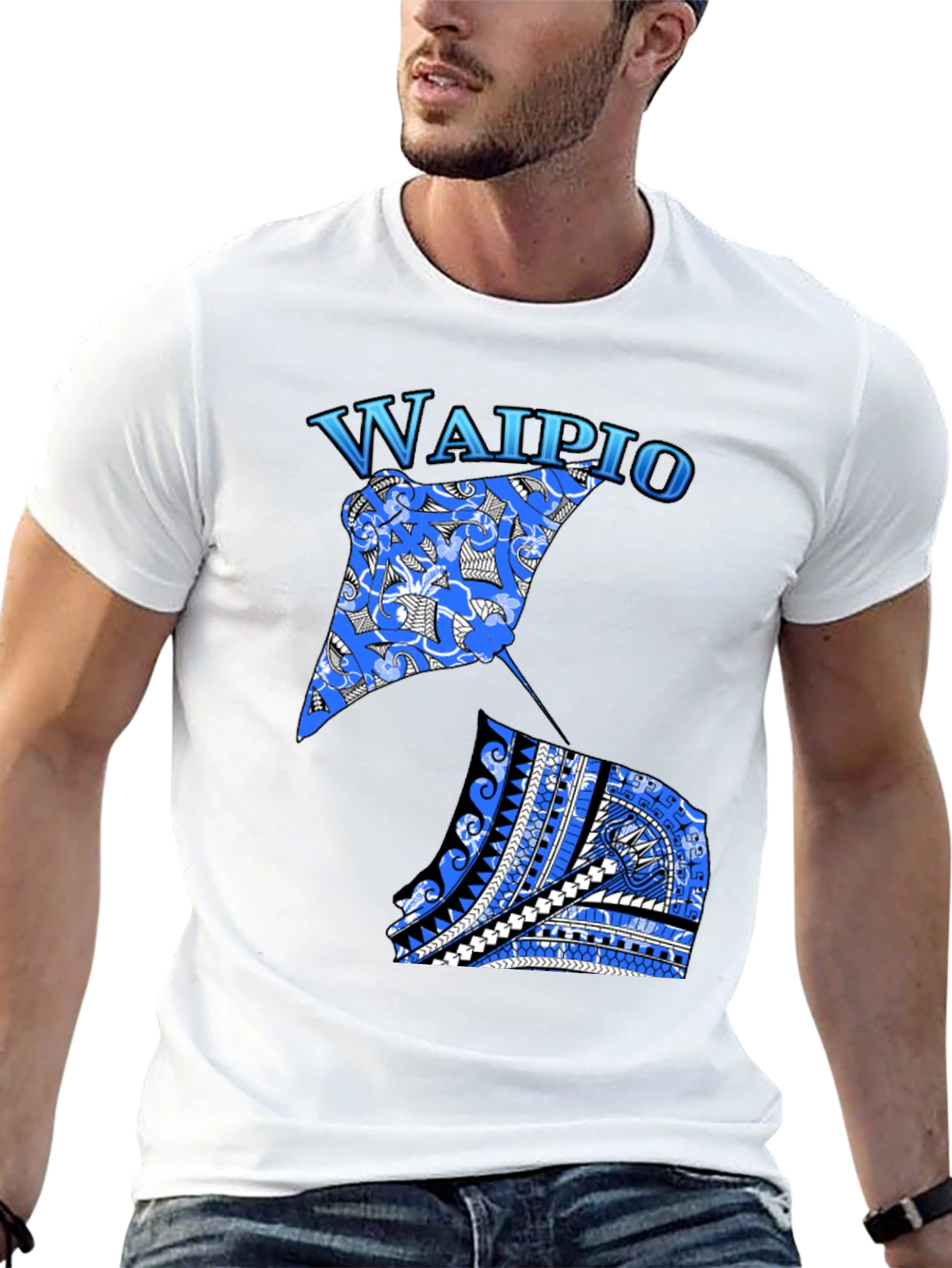 Waipio Stingray Graphic Black T-Shirt