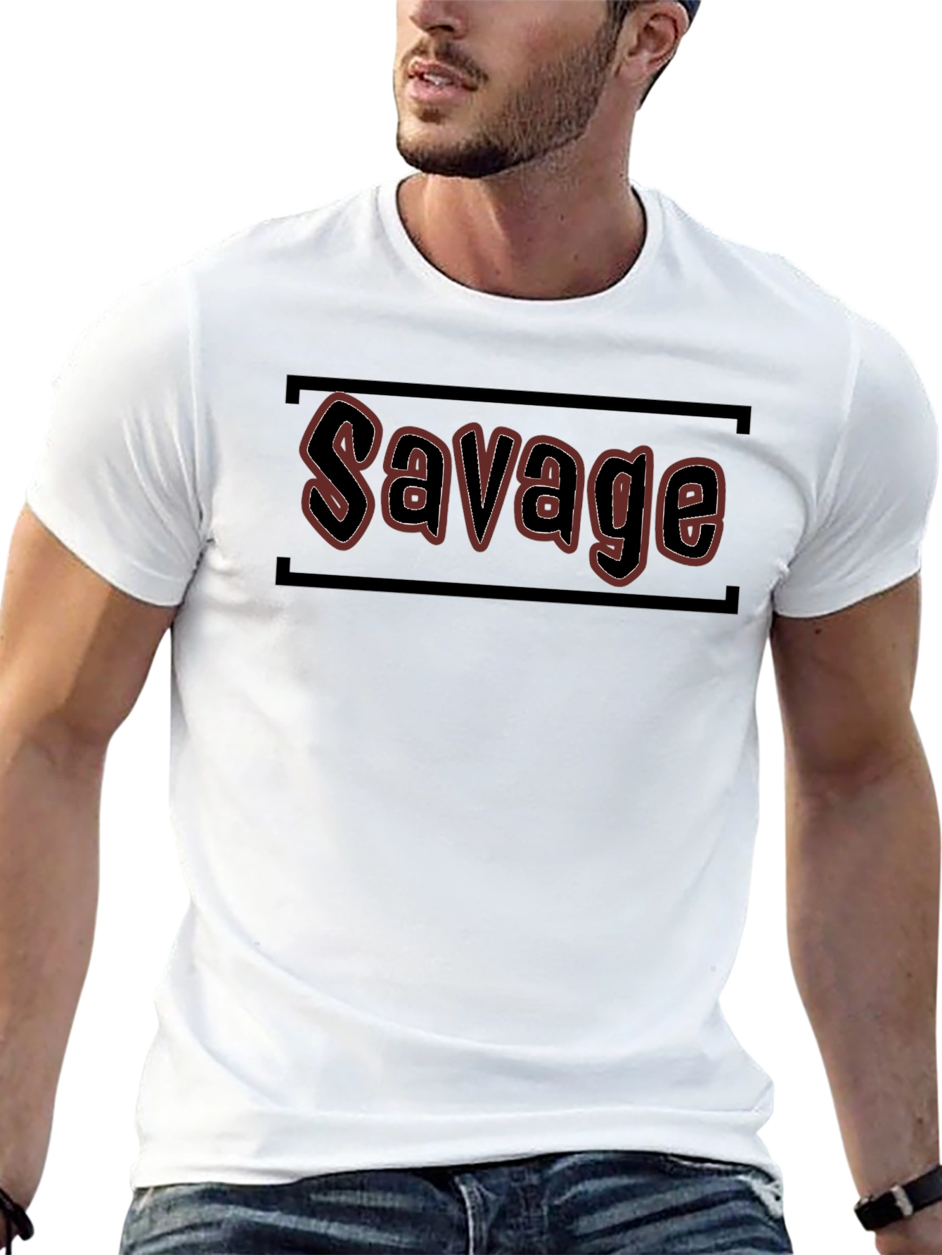Savage Graphic Print Black T-Shirt for Men