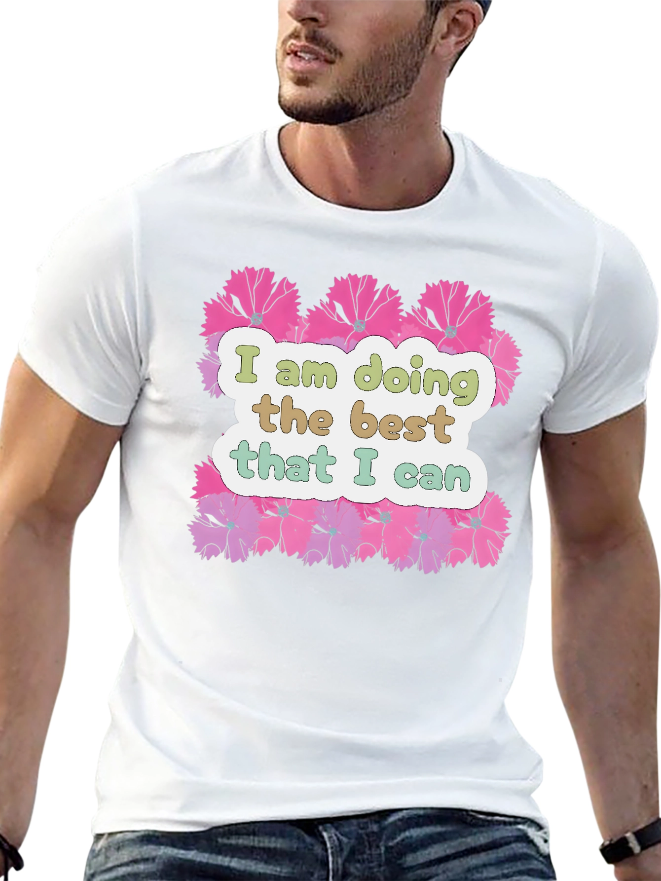 Floral Graphic T-Shirt - Inspirational Quote Tee