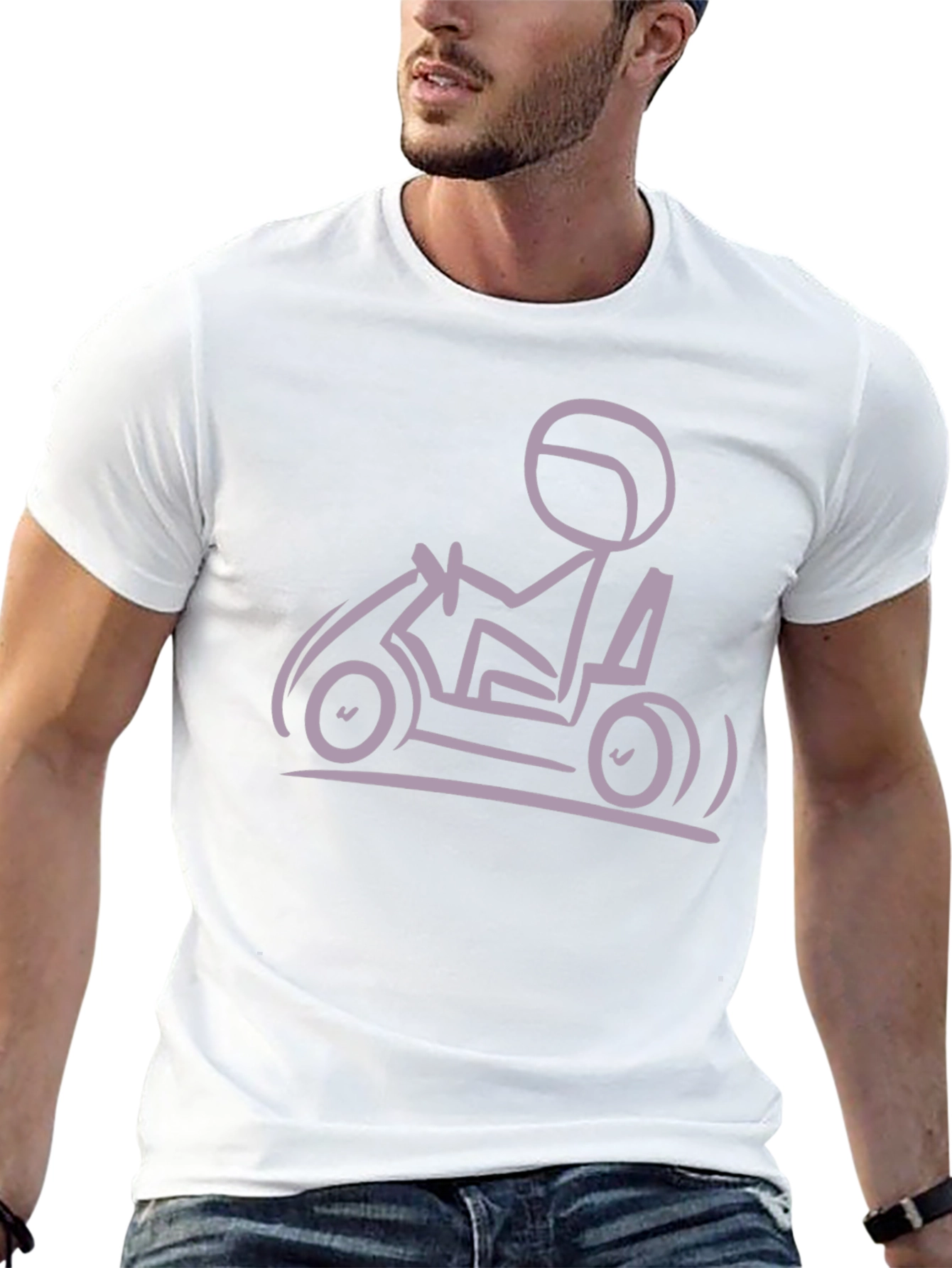 Go Kart Stick Figure T-Shirt - Black