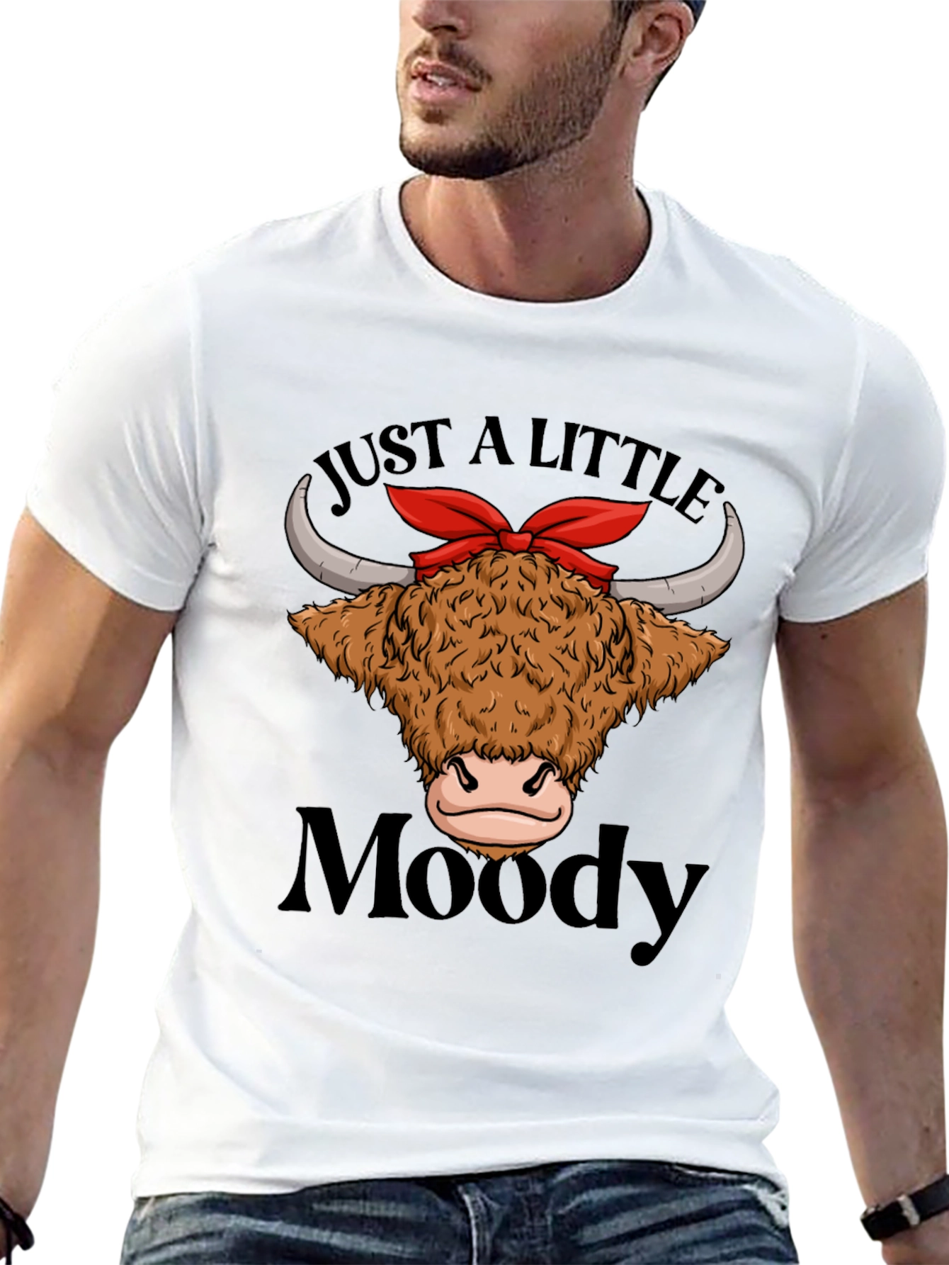 Moody Highland Cow T-Shirt Funny Graphic Tee