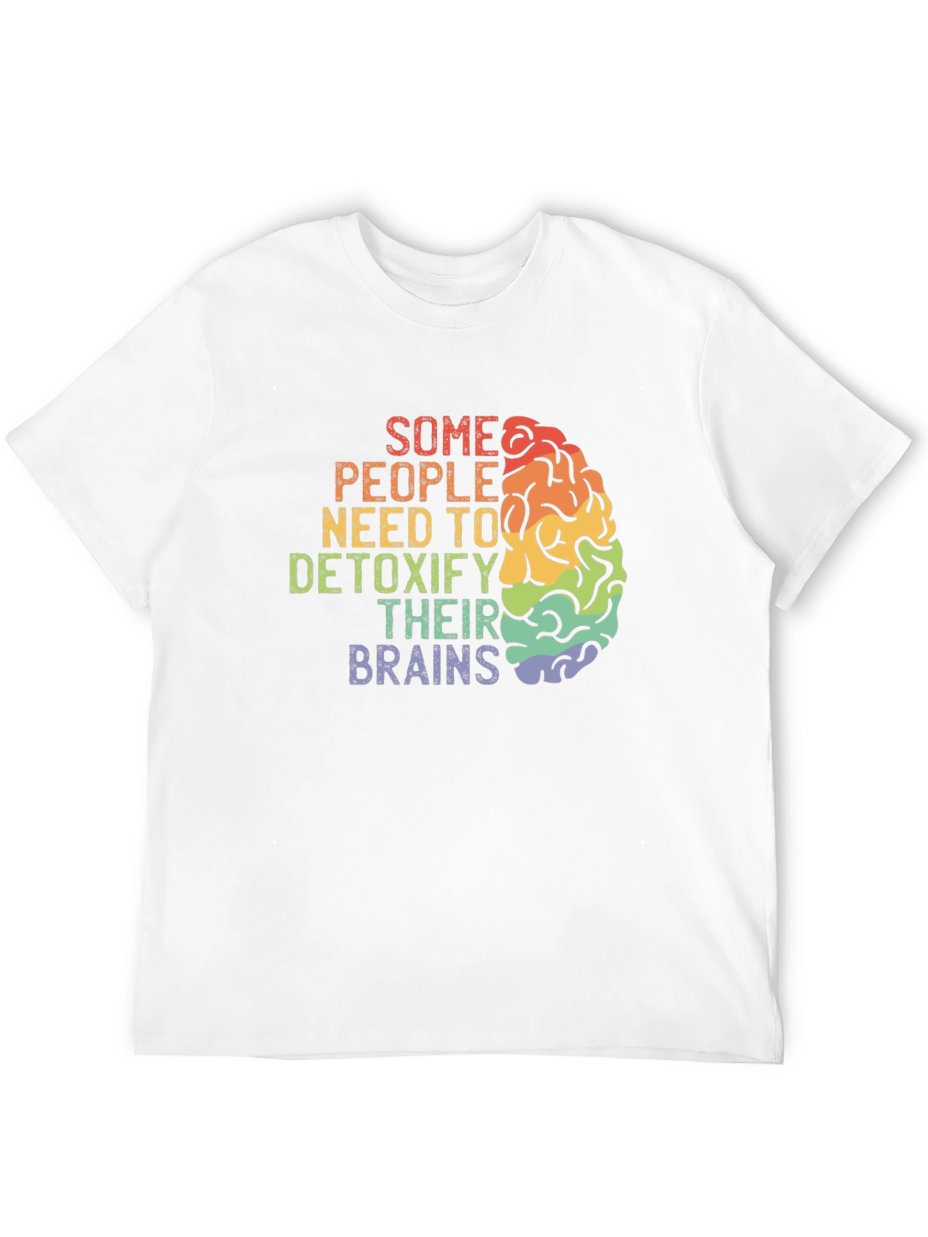 Detoxify Brains Tee - Rainbow Brain Graphic T-Shirt