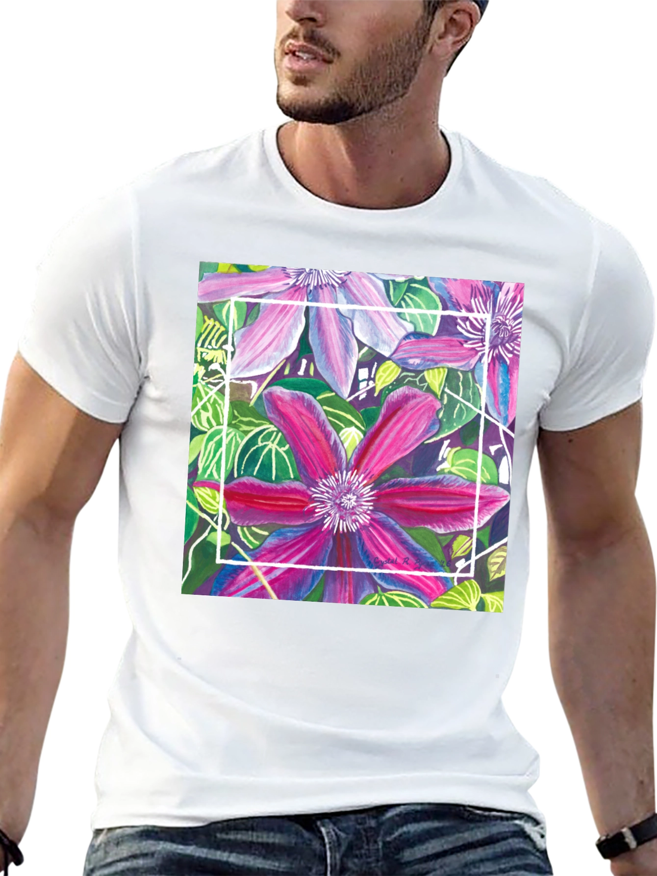 Floral T-Shirt: Artistic Bloom Design