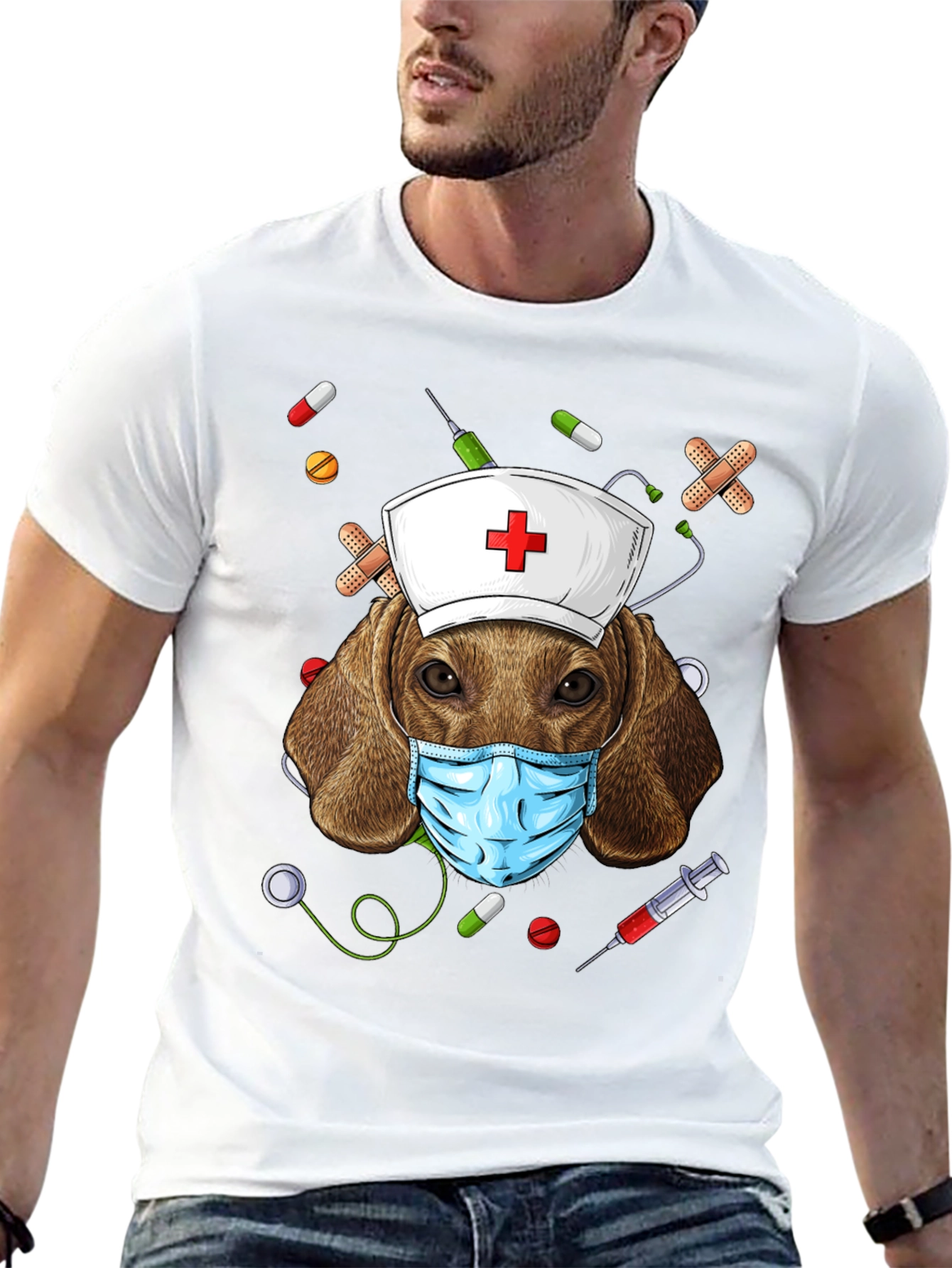 Dog Nurse T-Shirt | Funny Animal Graphic Tee