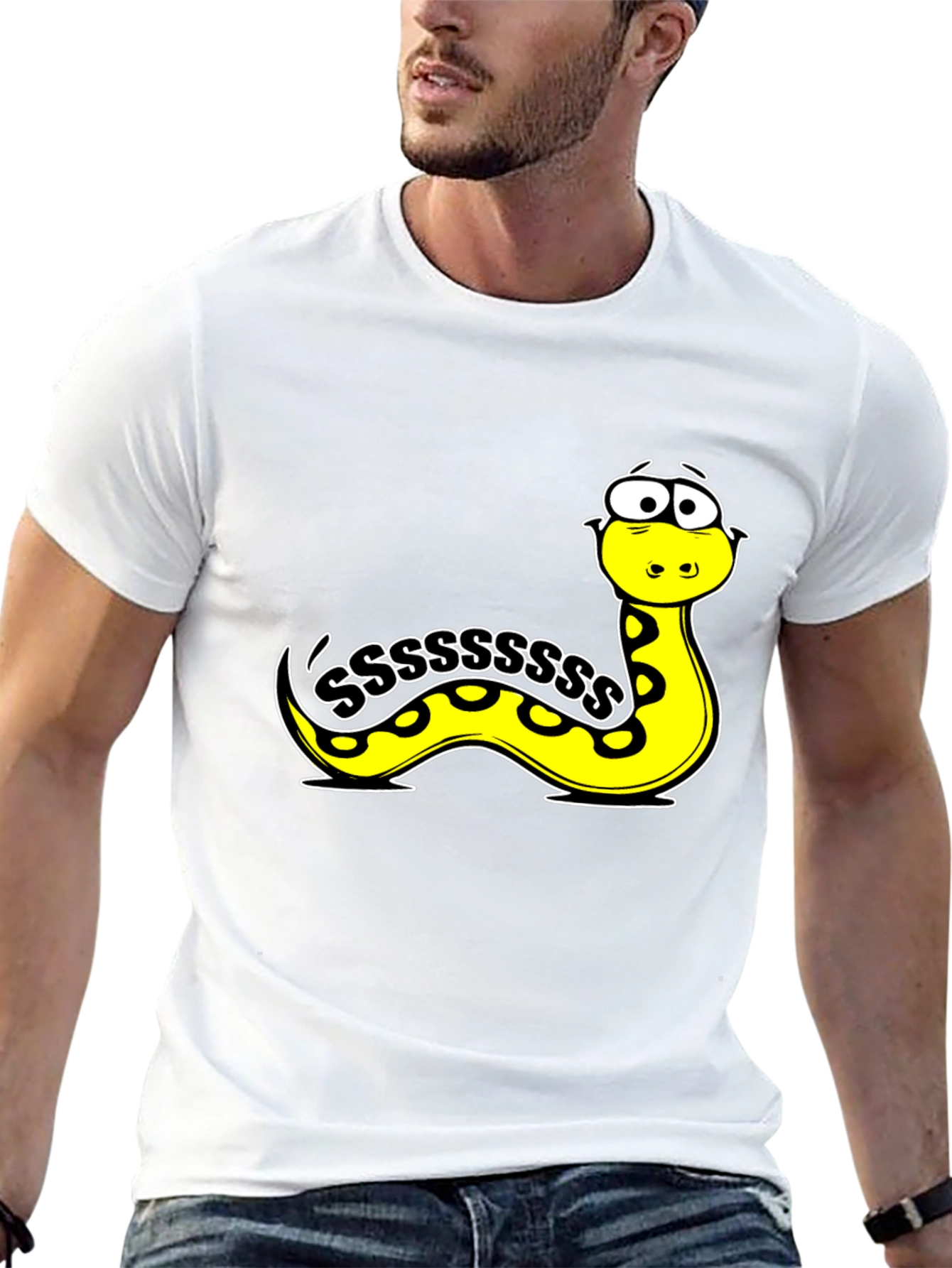 Cartoon Snake S T-Shirt - Fun Graphic Tee