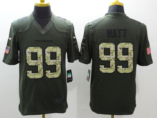 Men's Houston Texans J.J. Watt #99 Army Green Game Jerseys