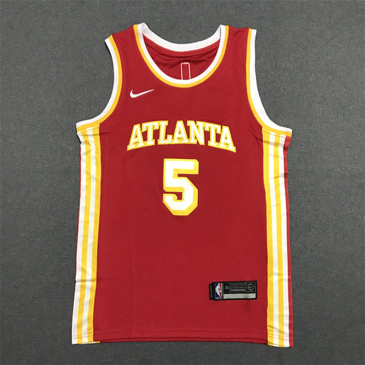 Men's Atlanta Hawks Dejounte Murray #5 Red Swingman Jerseys - Icon Edition