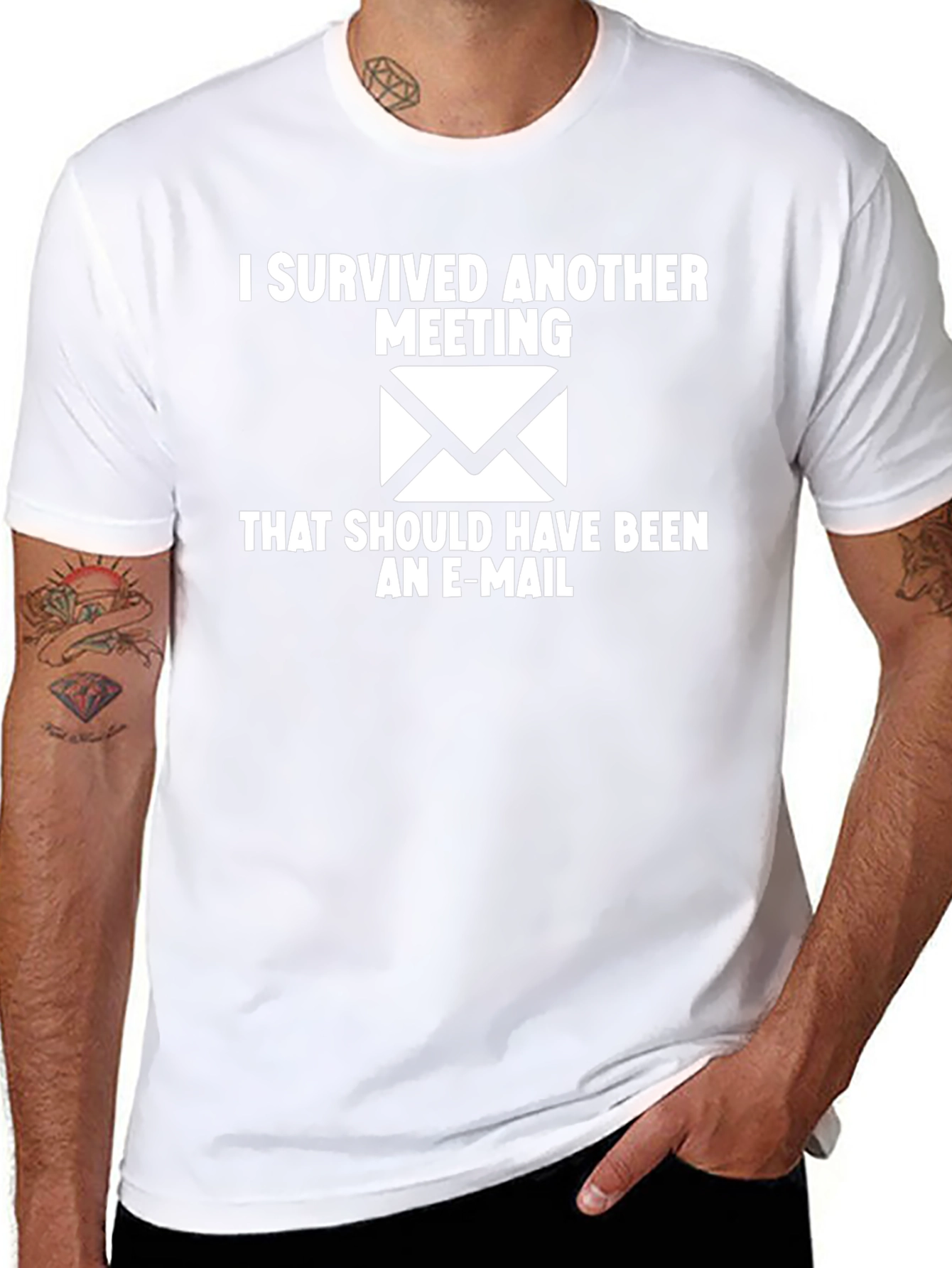 I Survived Another Meeting Black T-Shirt