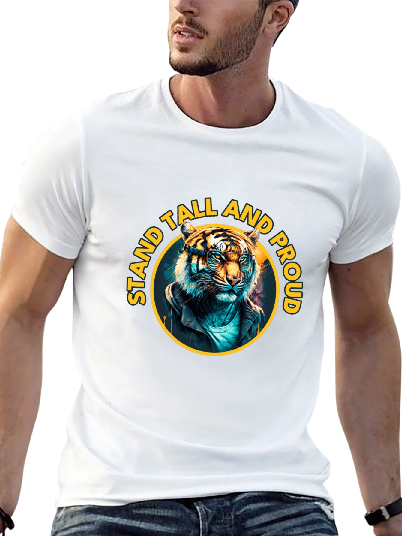 Stand Tall Proud Tiger Graphic Tee - Black