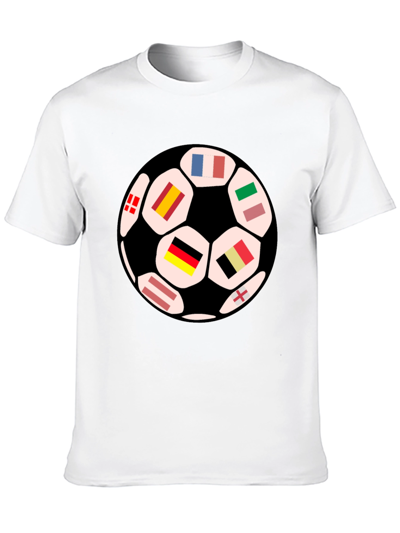 Euro Flags Soccer Ball Graphic T-Shirt - Black