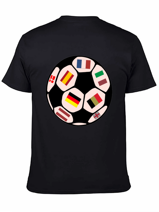 Euro Flags Soccer Ball Graphic T-Shirt - Black