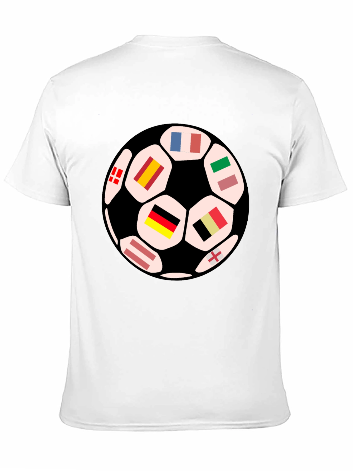 Euro Flags Soccer Ball Graphic T-Shirt - Black