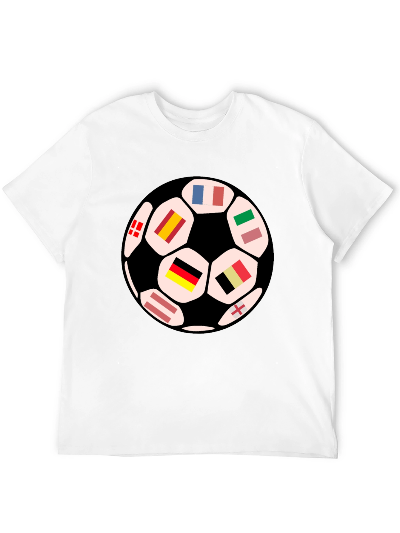 Euro Flags Soccer Ball Graphic T-Shirt - Black