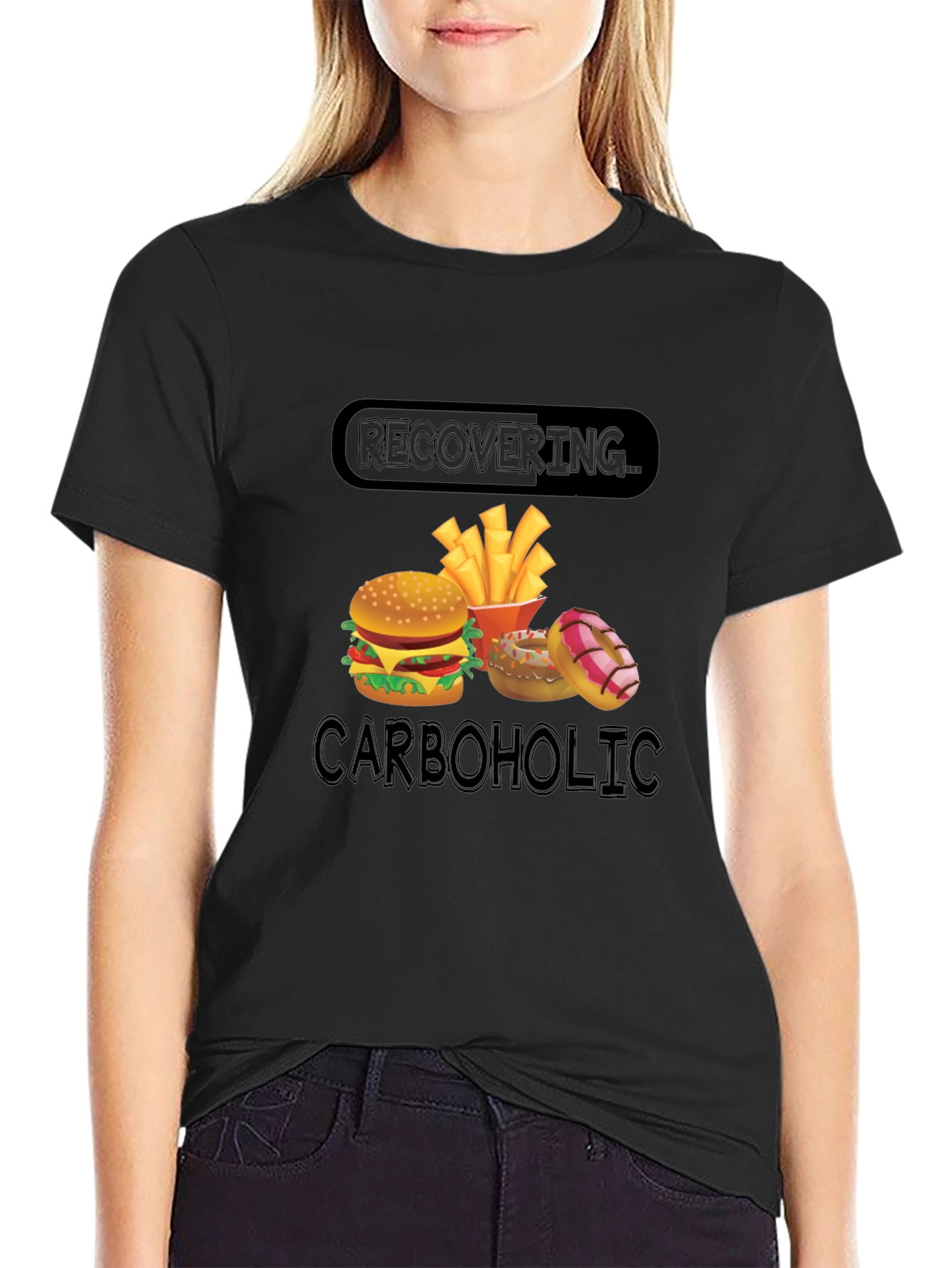 Recovering Carboholic T-Shirt - Funny Foodie Tee