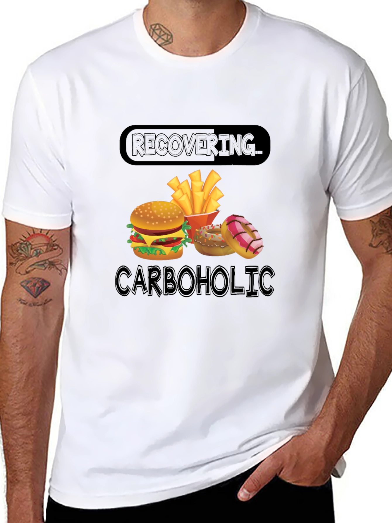 Recovering Carboholic T-Shirt - Funny Foodie Tee