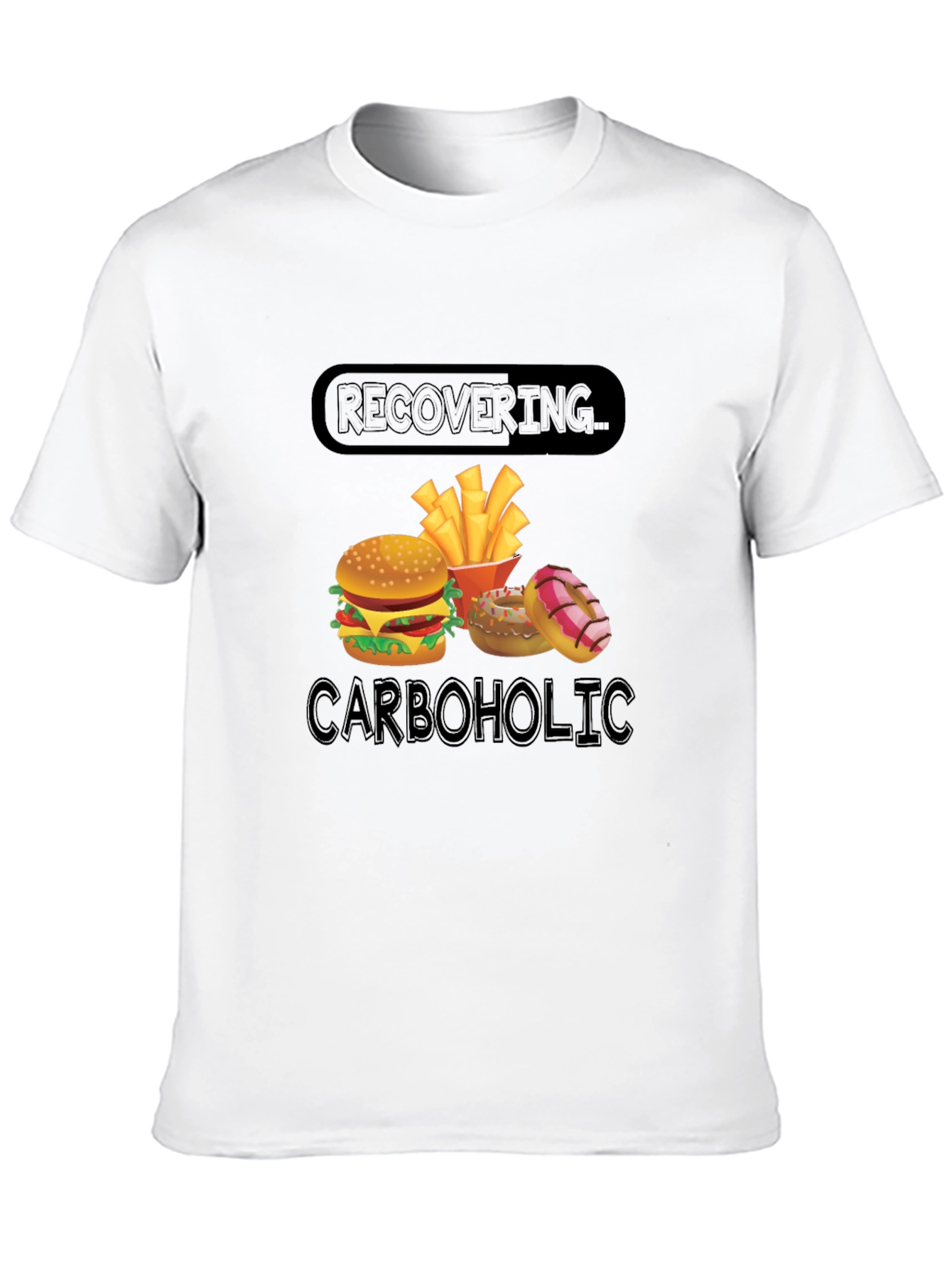 Recovering Carboholic T-Shirt - Funny Foodie Tee