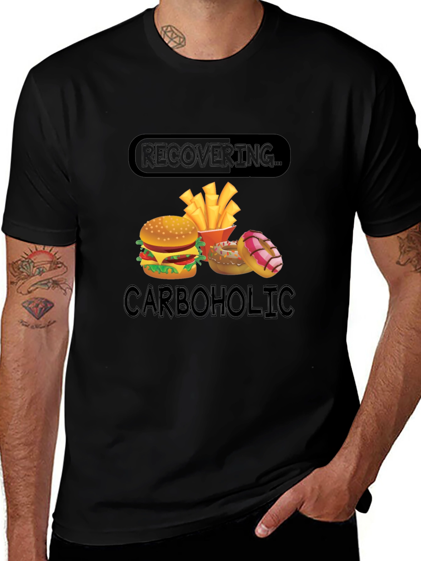 Recovering Carboholic T-Shirt - Funny Foodie Tee