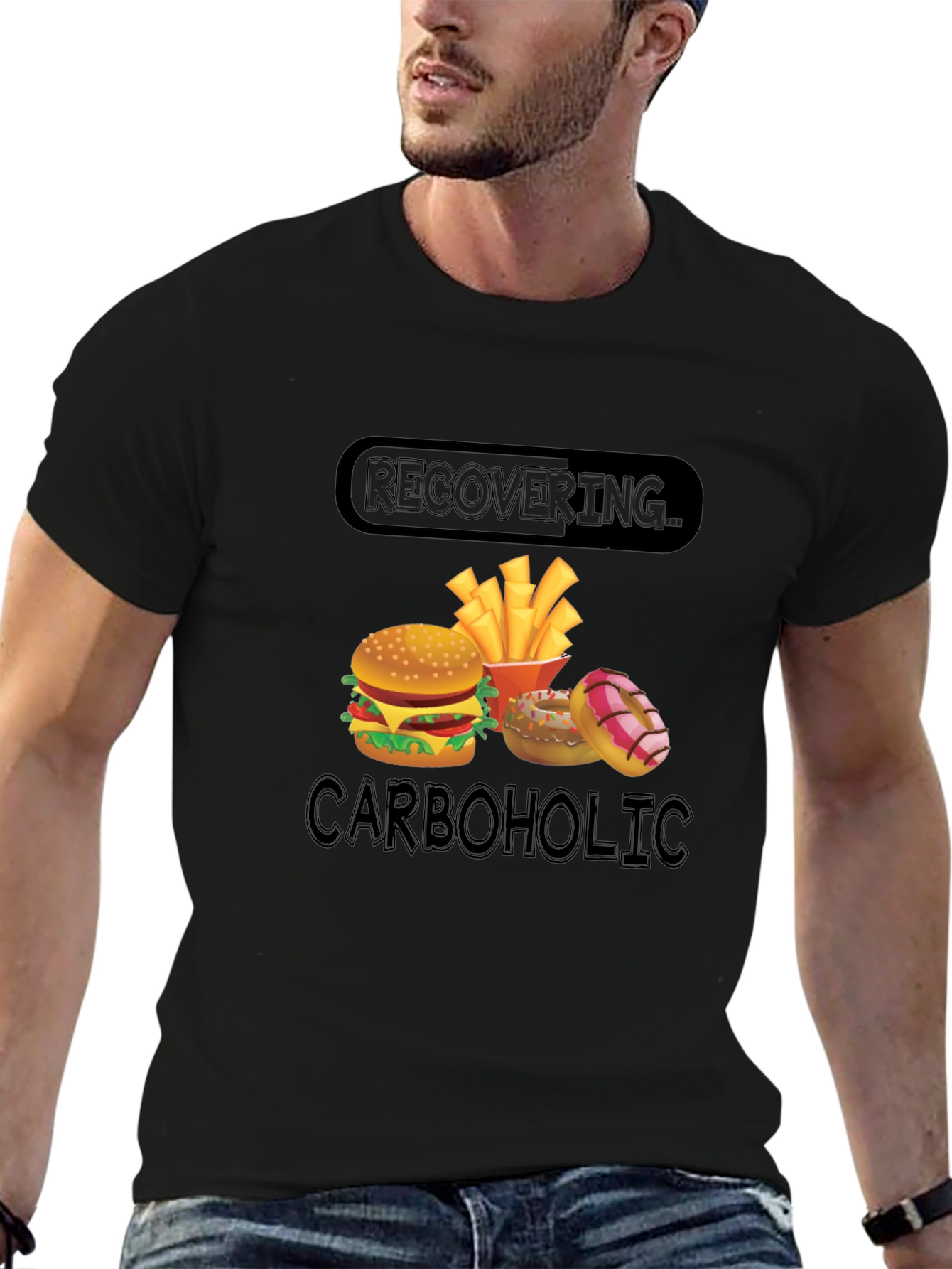 Recovering Carboholic T-Shirt - Funny Foodie Tee