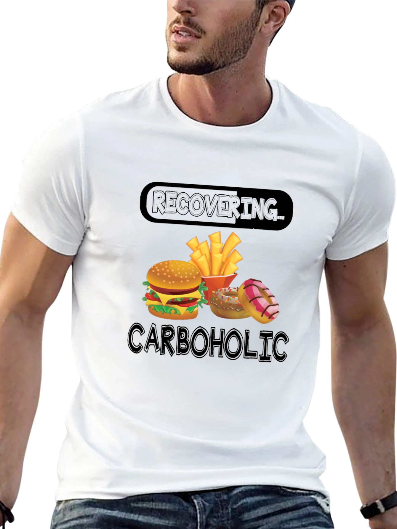 Recovering Carboholic T-Shirt - Funny Foodie Tee