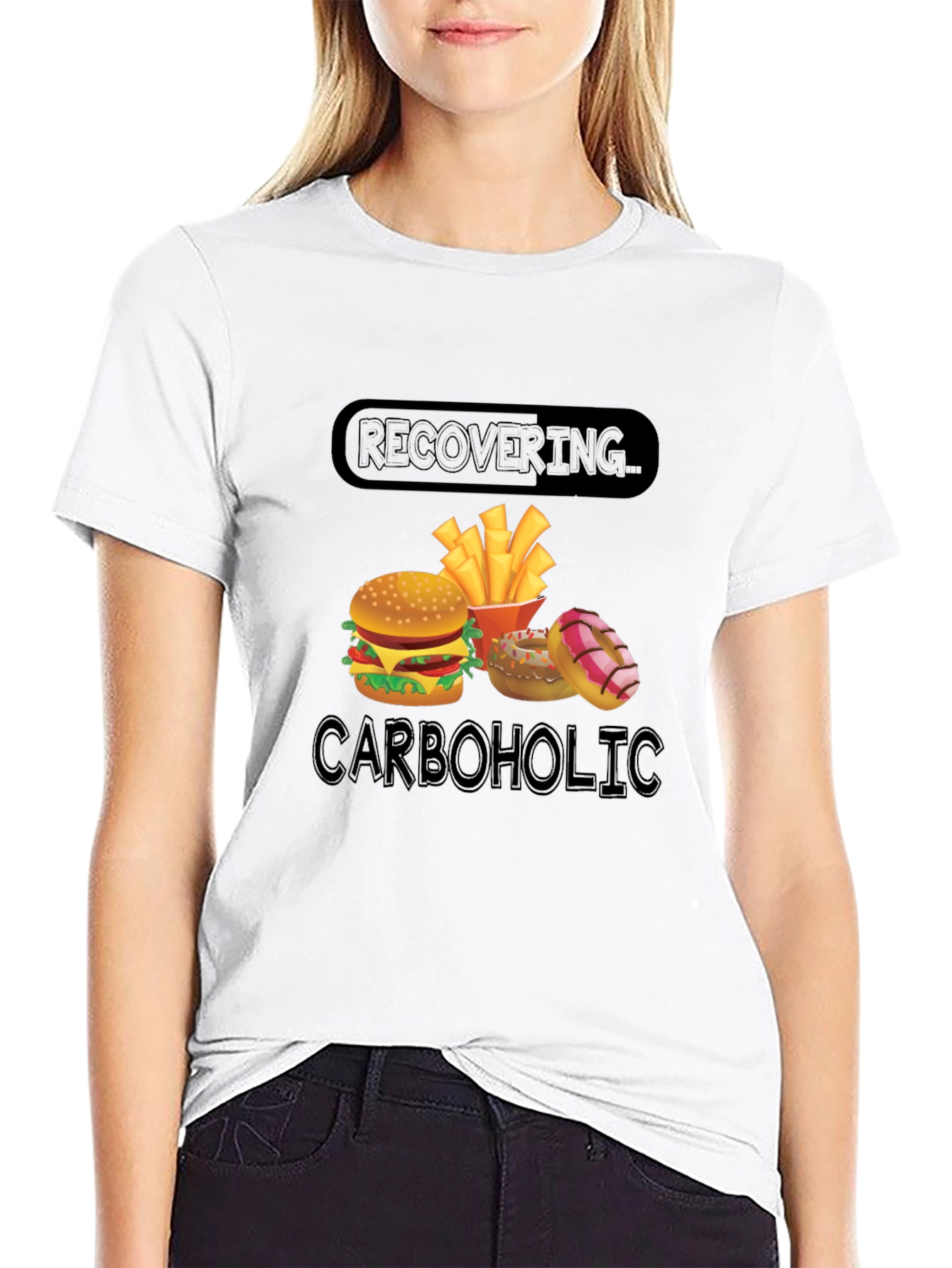 Recovering Carboholic T-Shirt - Funny Foodie Tee